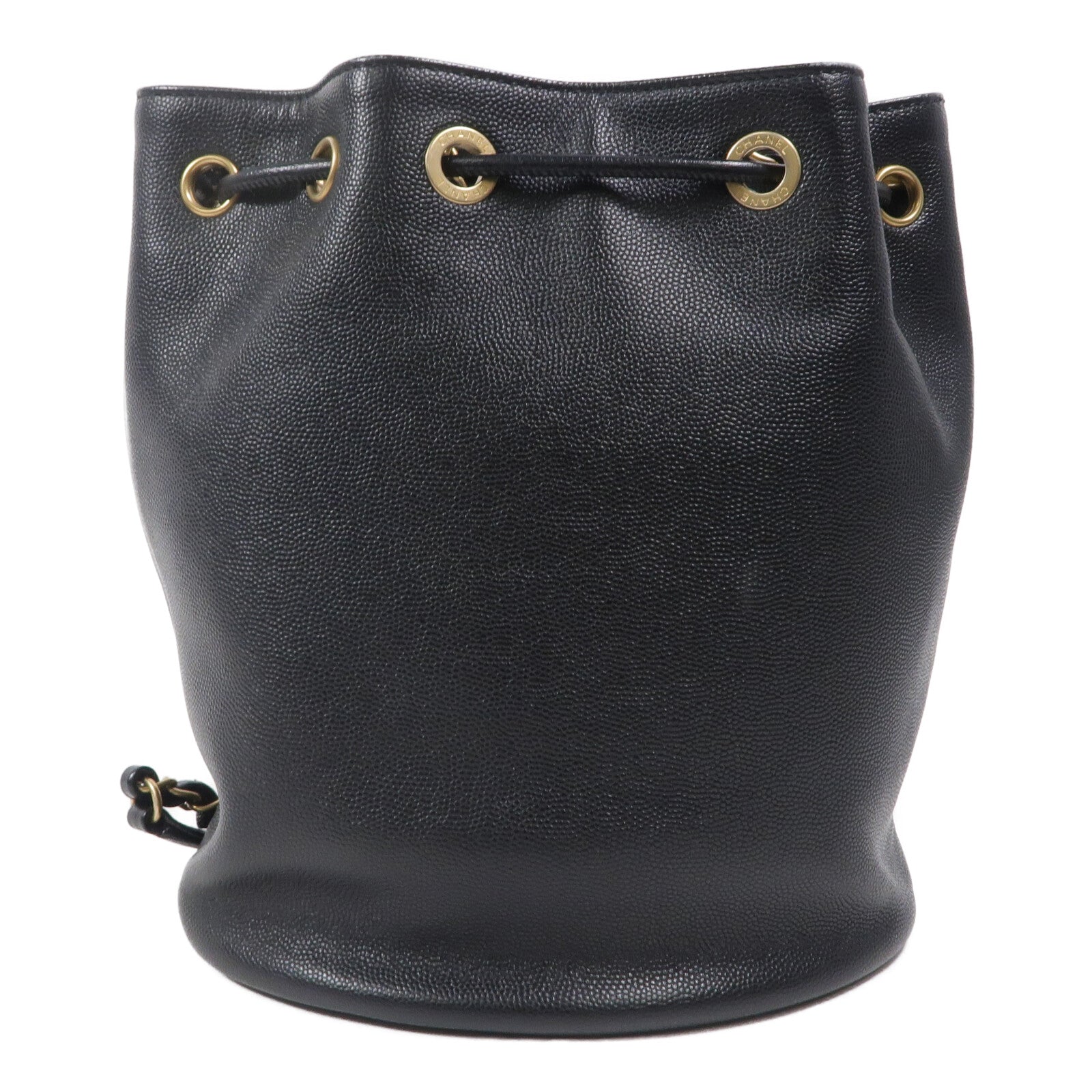 CHANEL 牛皮皮革Drawstring Bucket鏈帶肩背袋