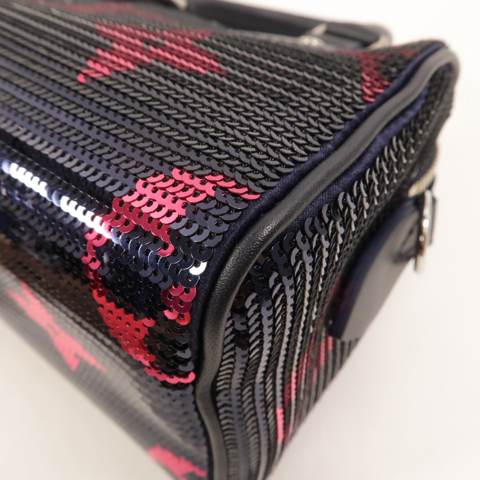 LOUIS VUITTON Satin/Sequins Speedy Bandouliere 18手挽肩背兩用袋