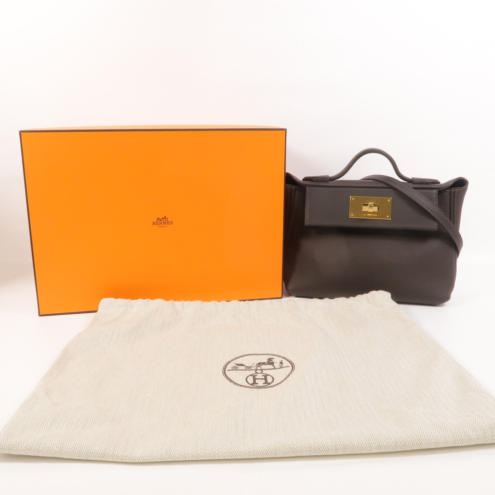 HERMES 24/24 Mini手挽肩背兩用袋Moka