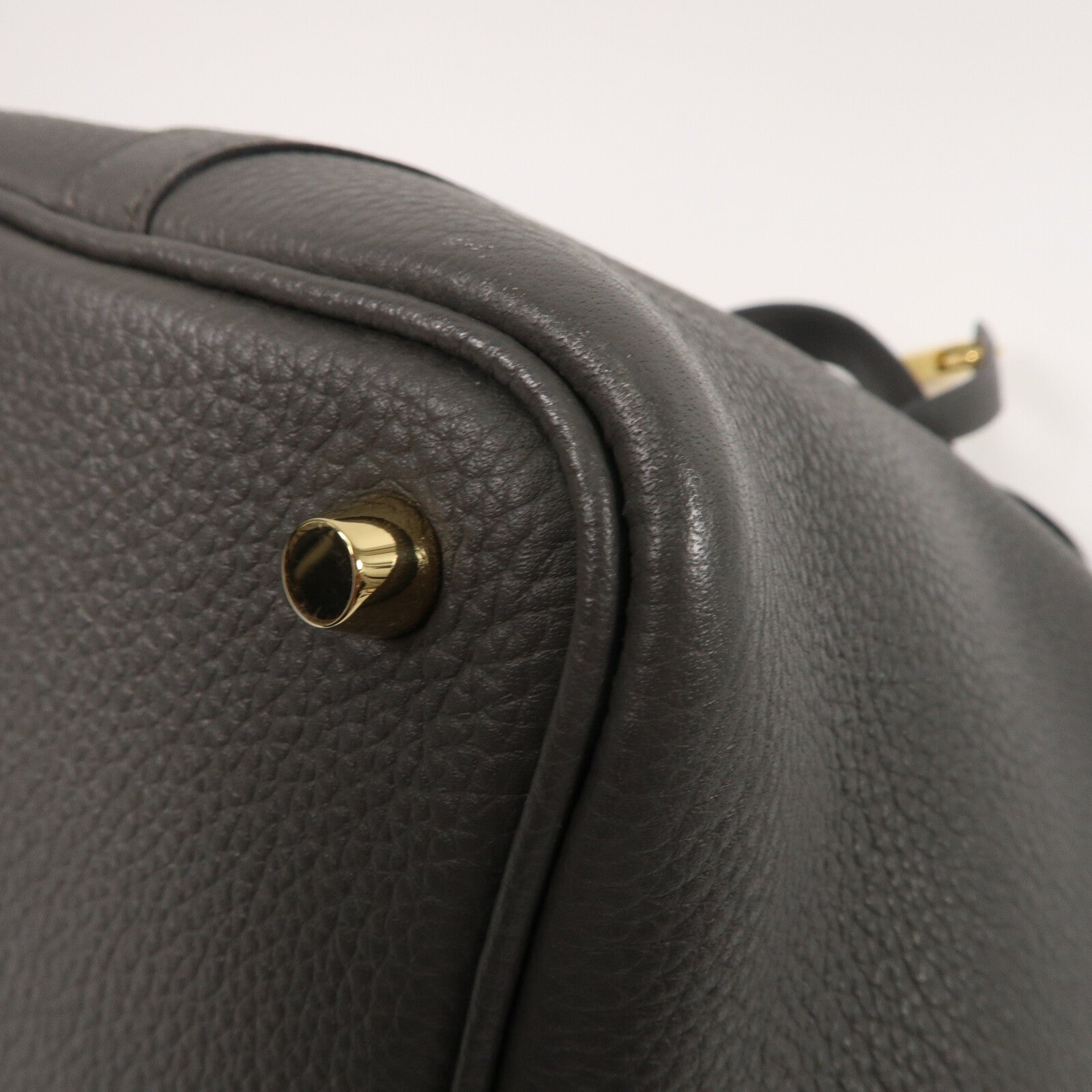 HERMES Clemence皮革Picotin PM手挽袋Gris Misty