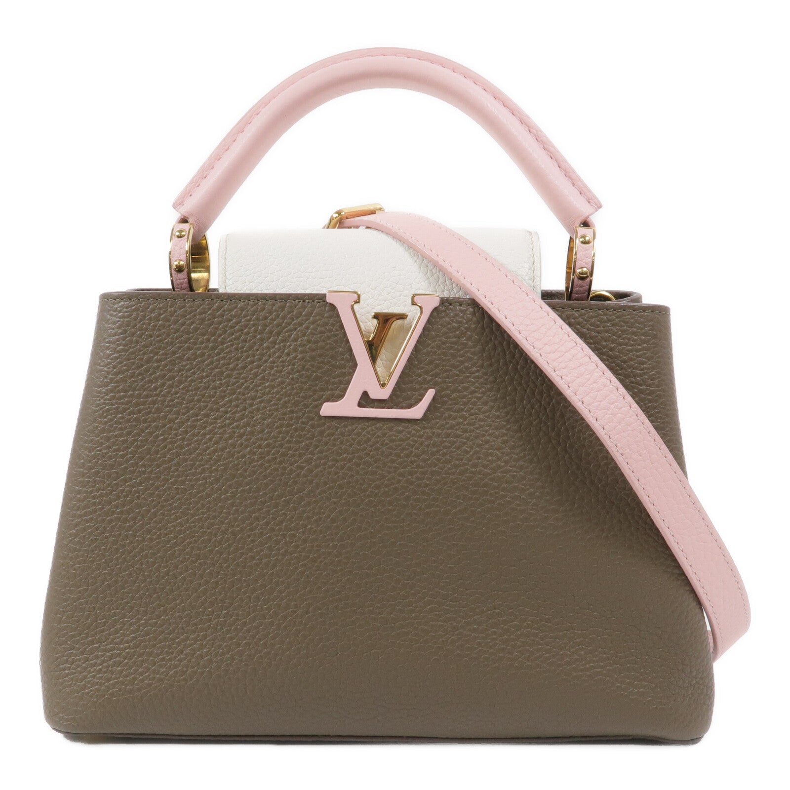 LOUIS VUITTON 牛皮皮革Capucines BB手挽肩背兩用袋