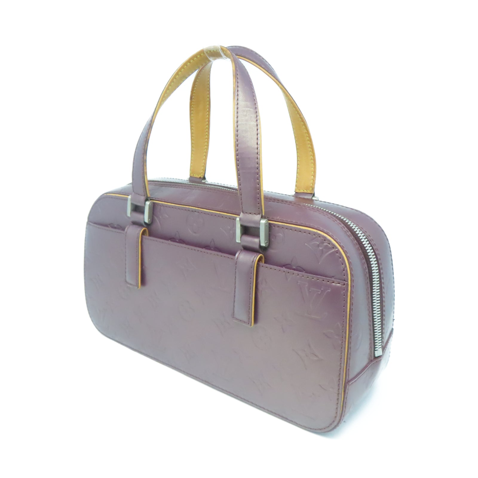 LOUIS VUITTON 【激減優惠】Monogram Mat皮革Shelton銀扣手挽袋紅色