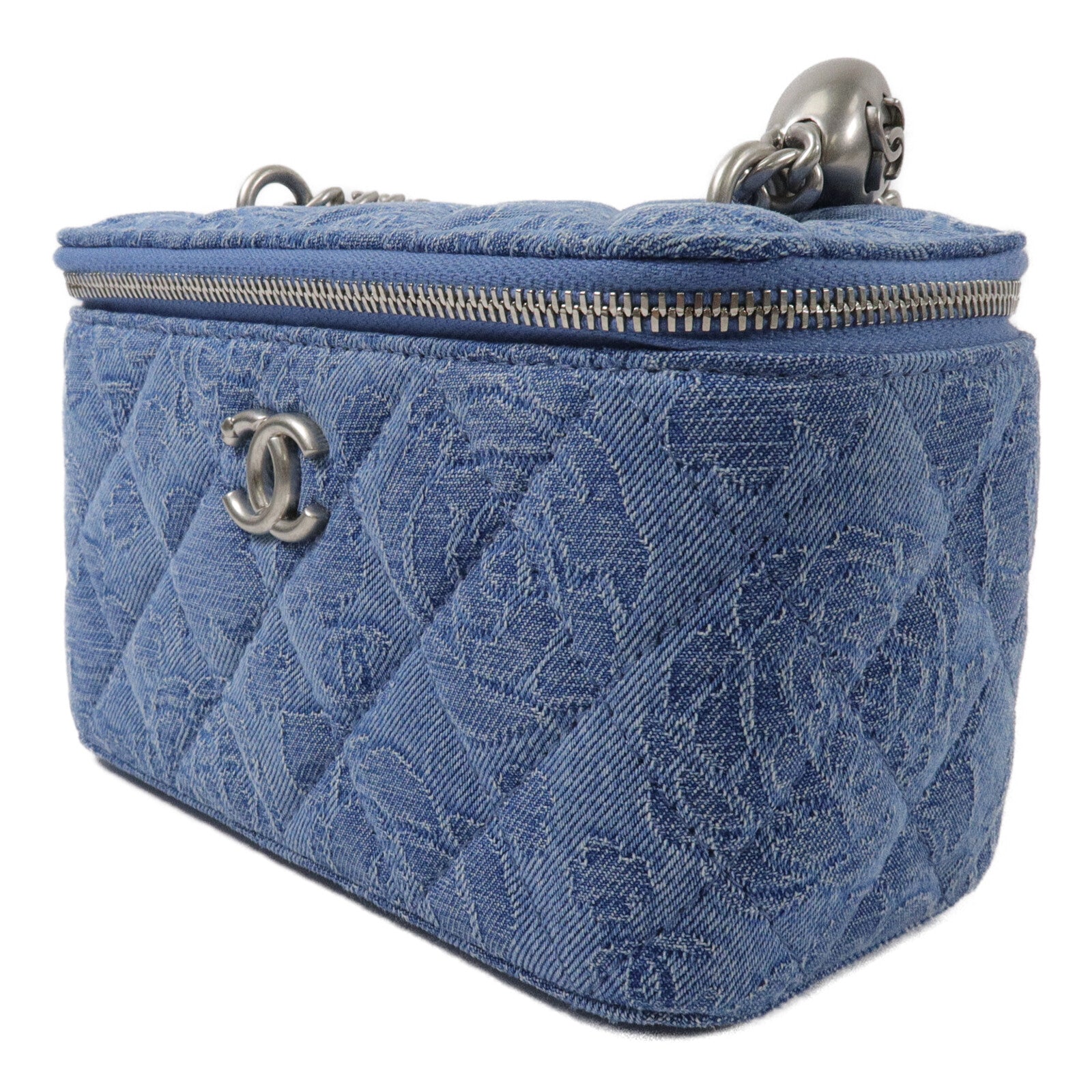 CHANEL 牛仔布Sweetheart Crush Vanity Case鏈帶肩背袋
