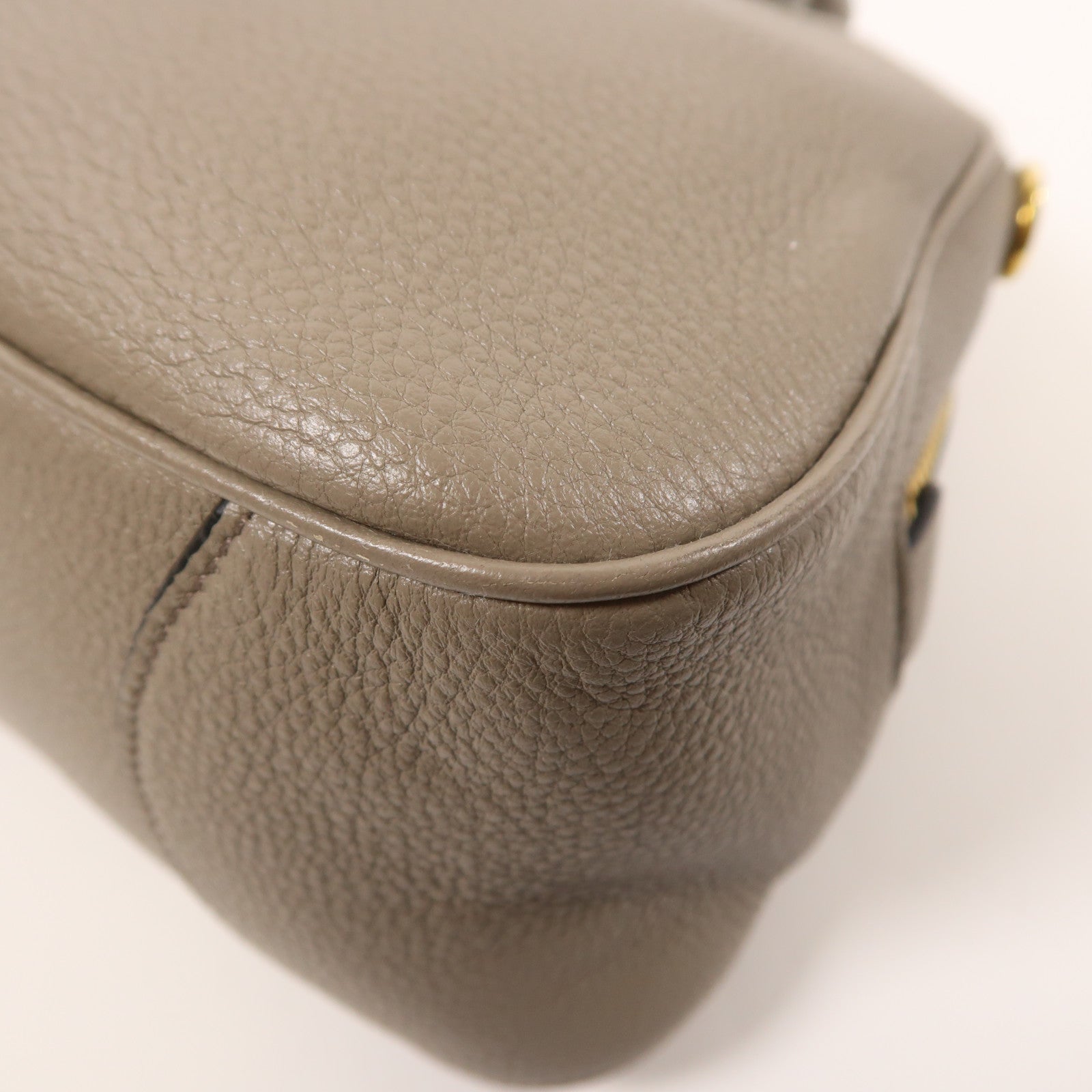 PRADA GHW Vit Daino Vitello Phenix 2 Way Bag Calfskin Leather Gray