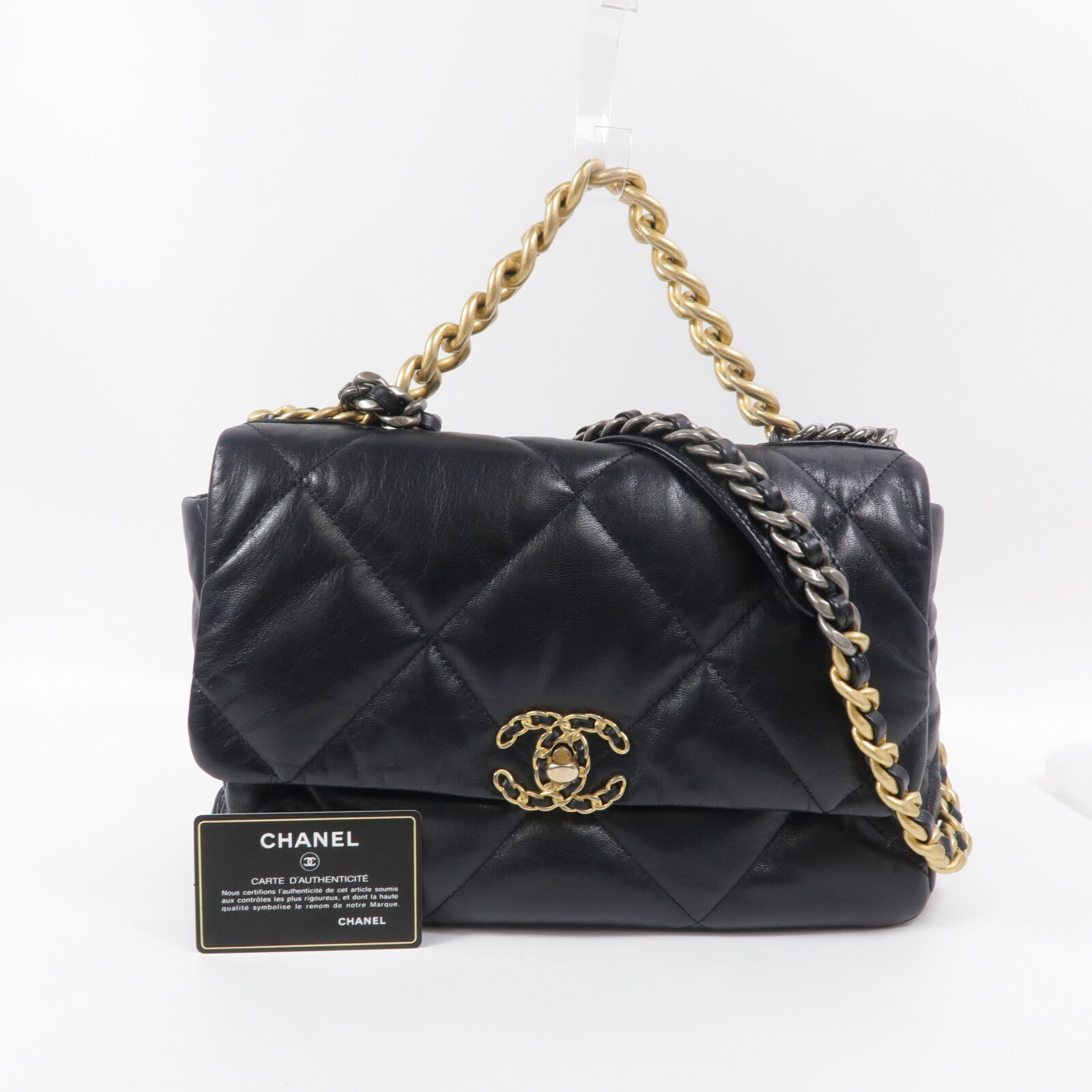 CHANEL 羊皮皮革Chanel 19 Large手挽肩背兩用袋