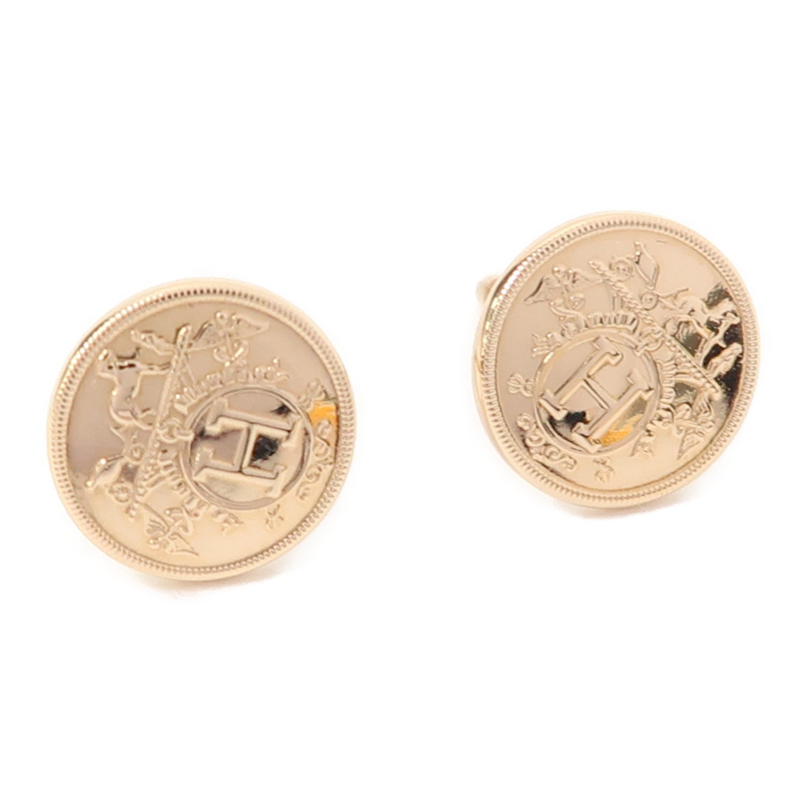 HERMES 18K玫瑰金Ex-Libris Earrings耳環