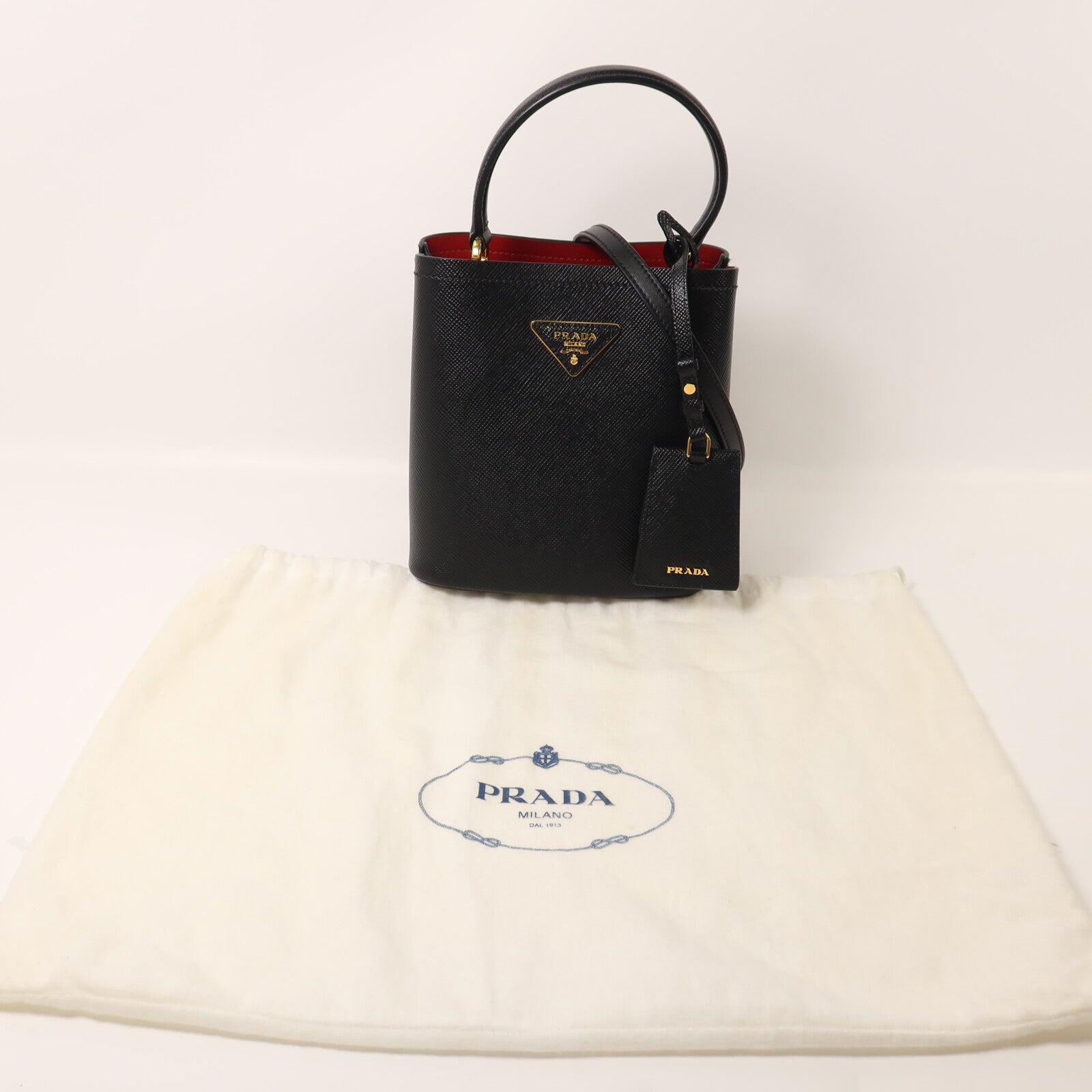 PRADA 牛皮皮革Secchiello In Pelle手挽肩背兩用袋