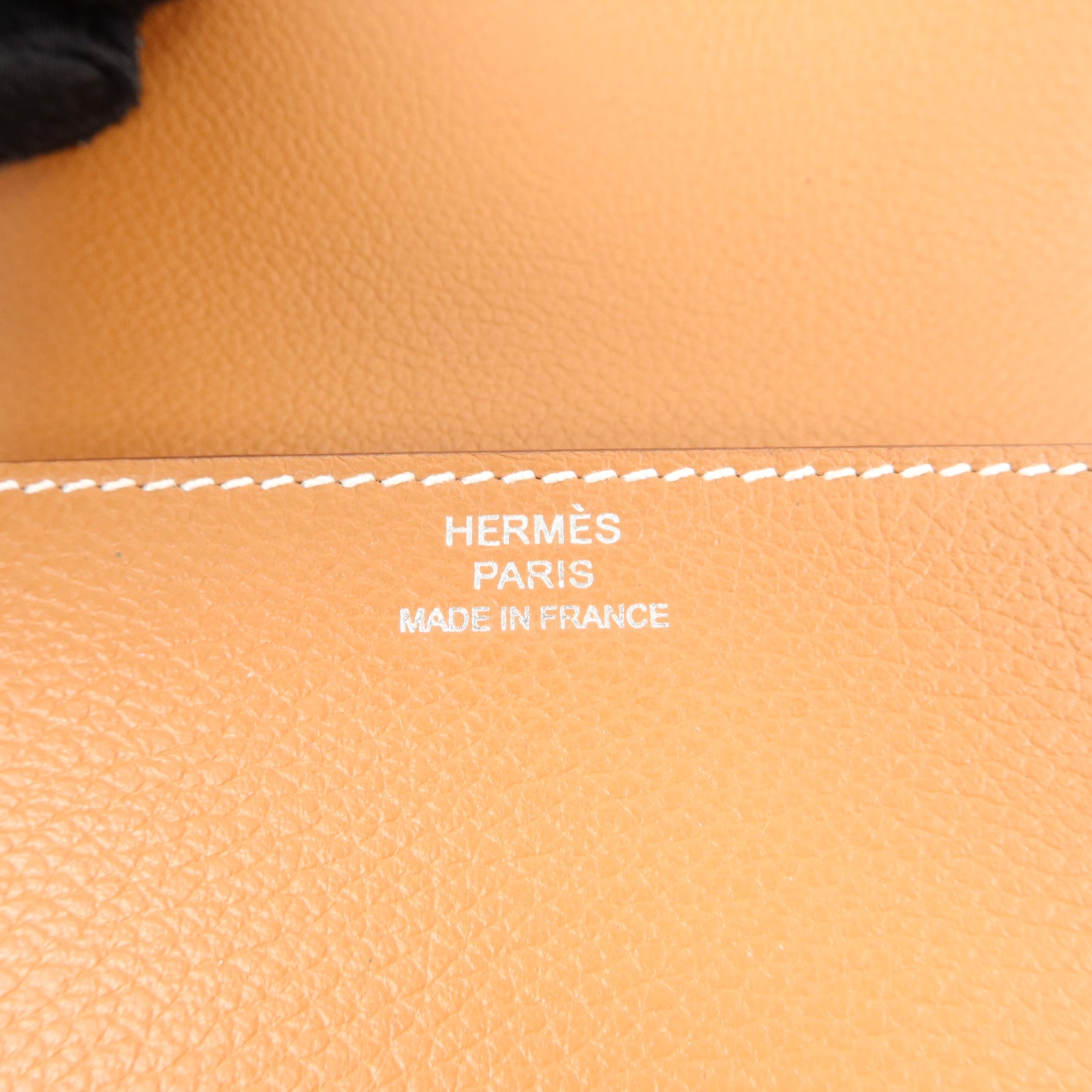 HERMES Evercolor皮革Roulis Slim銀扣錢包Gold