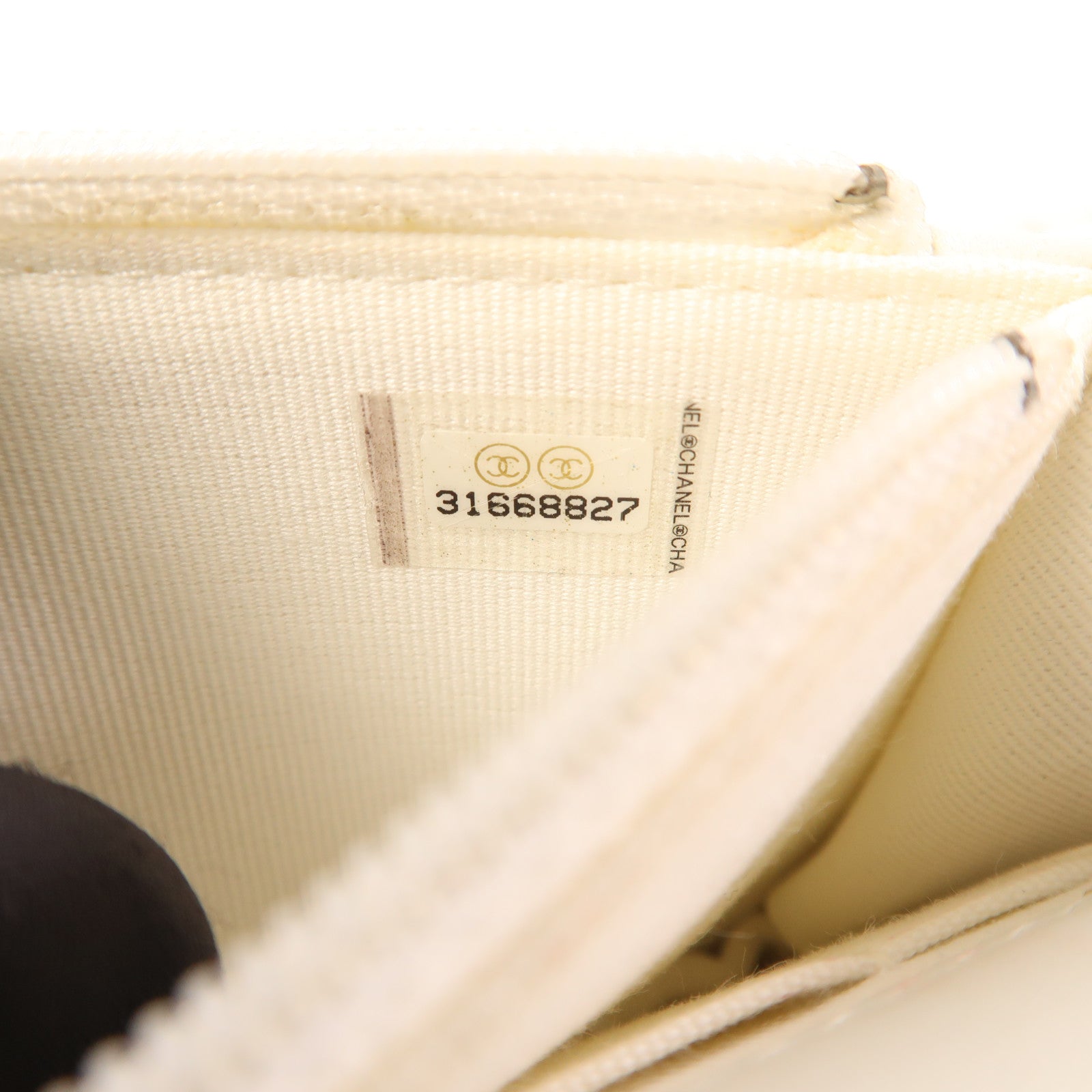 CHANEL CC Wallet On Chain Shoulder Bag Calfskin Leather White