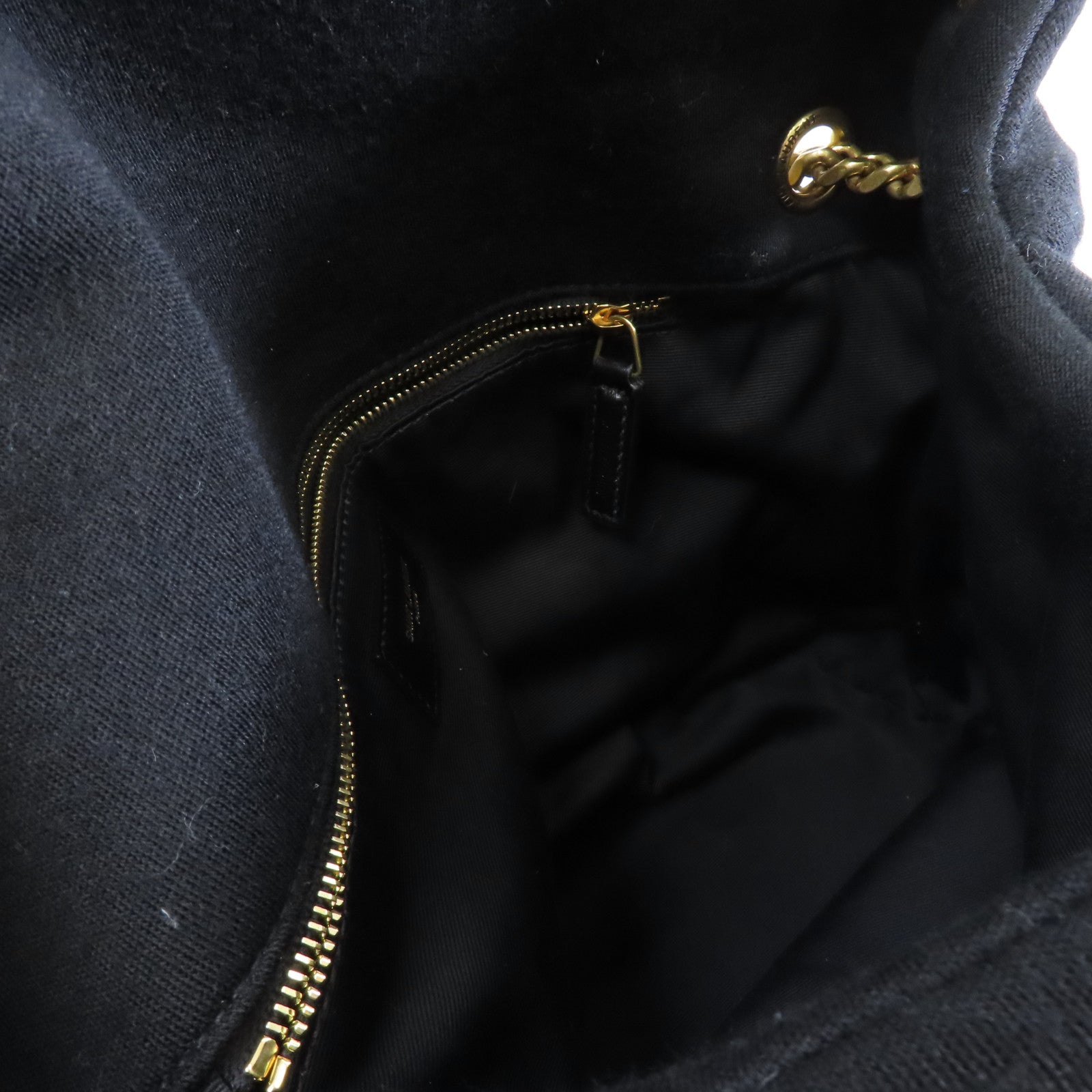 SAINT LAURENT 帆布Chain Shoulder Bag金扣鏈帶肩背袋黑色