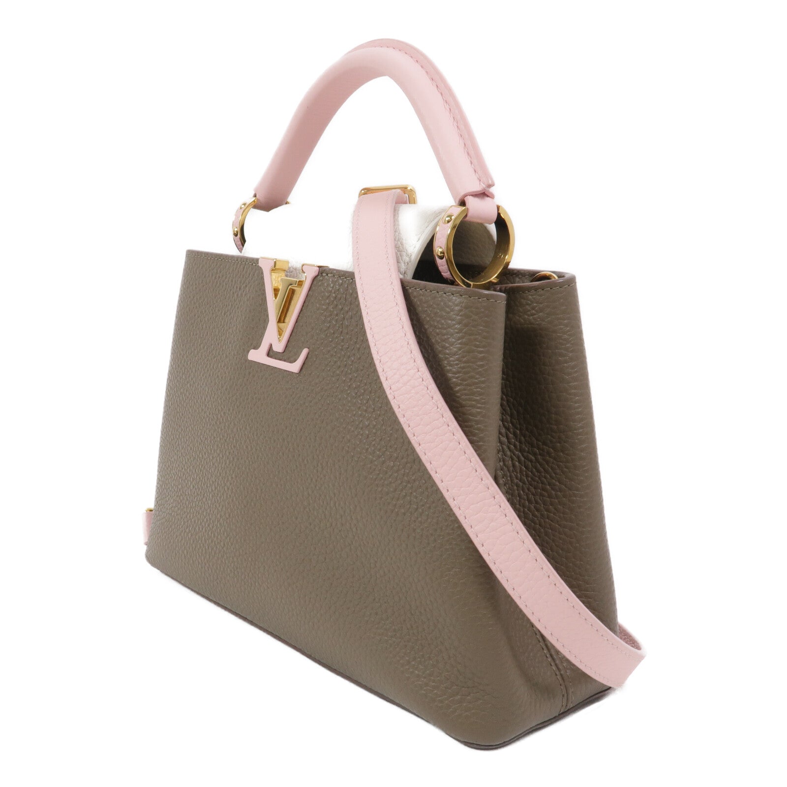 LOUIS VUITTON 牛皮皮革Capucines BB手挽肩背兩用袋