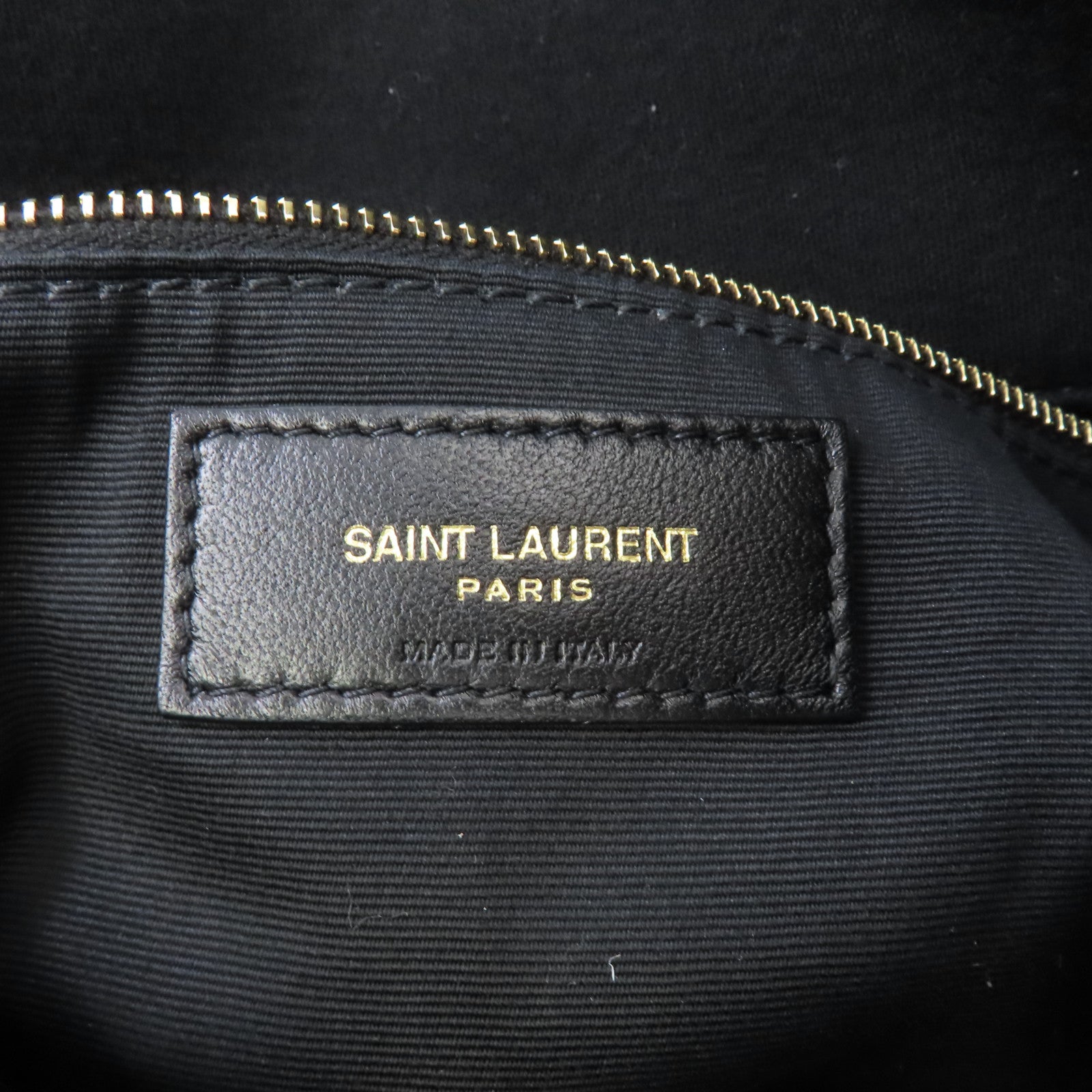 SAINT LAURENT 帆布Chain Shoulder Bag金扣鏈帶肩背袋黑色