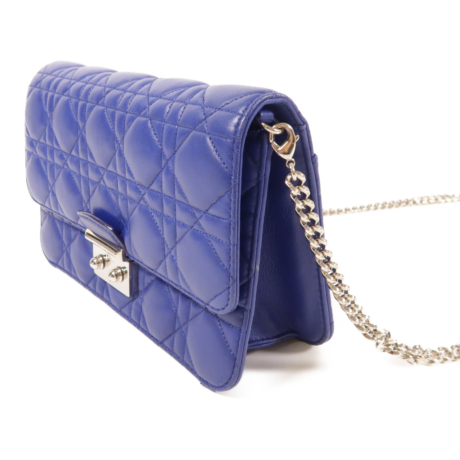 Dior 羊皮皮革Chain Shoulder銀扣鏈帶肩背袋