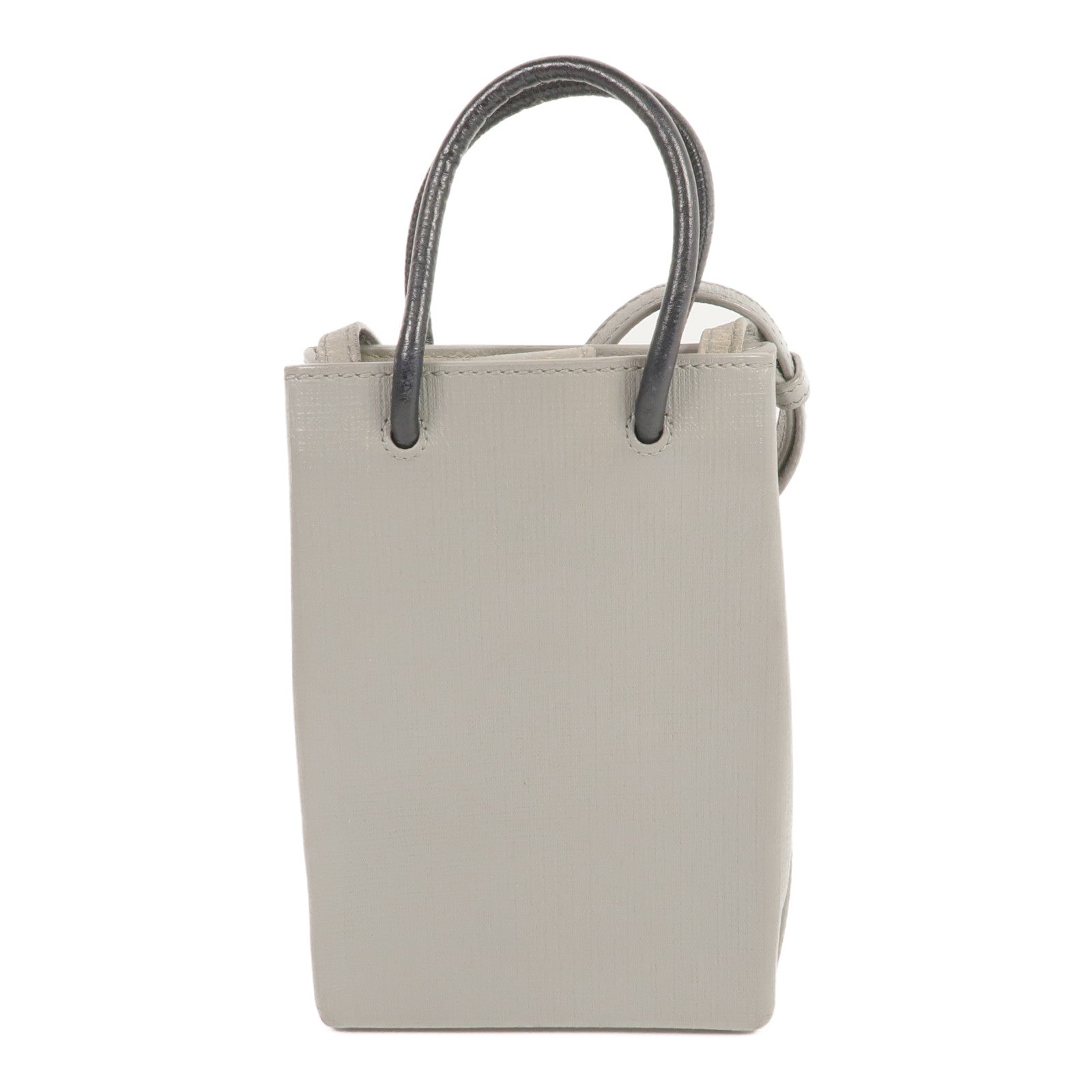 BALENCIAGA 牛皮皮革Mini Shopping Phone Holder銀扣手挽肩背兩用袋