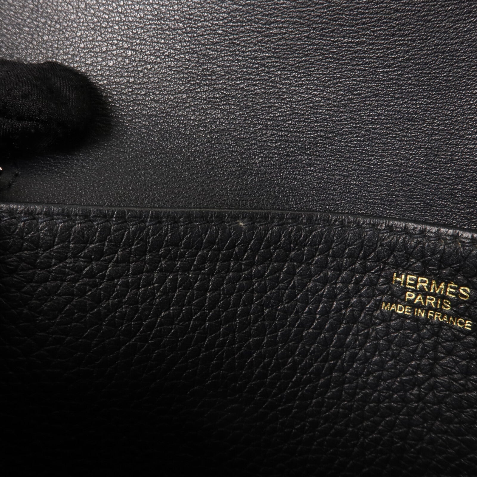 HERMES Clemence皮革Halzan 25手挽肩背兩用袋Noir