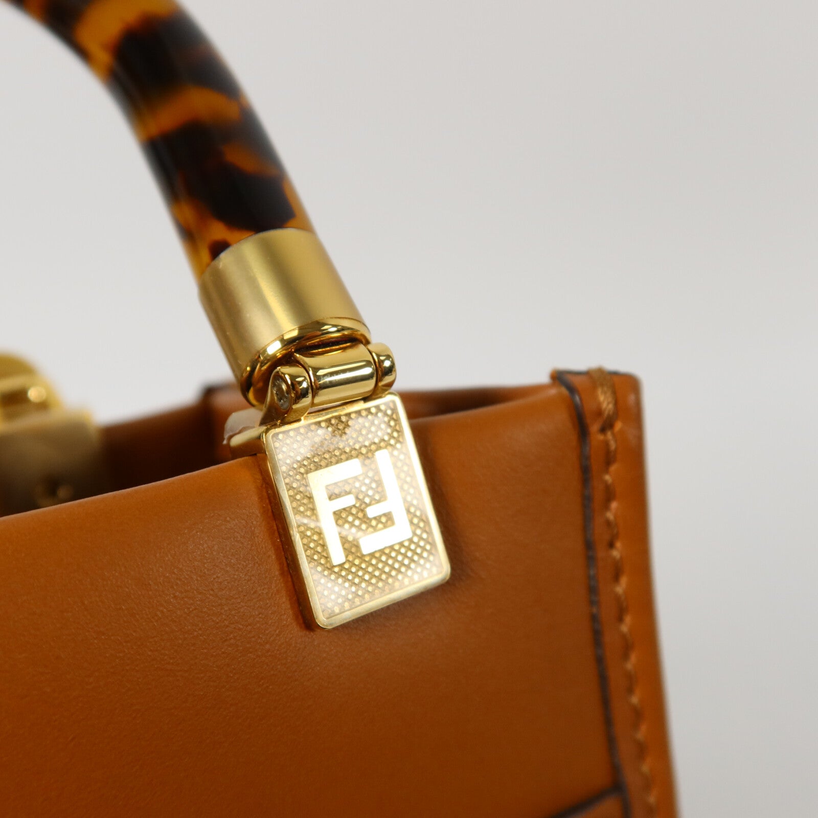 FENDI 牛皮皮革Mini Sunshine Shopper手挽肩背兩用袋