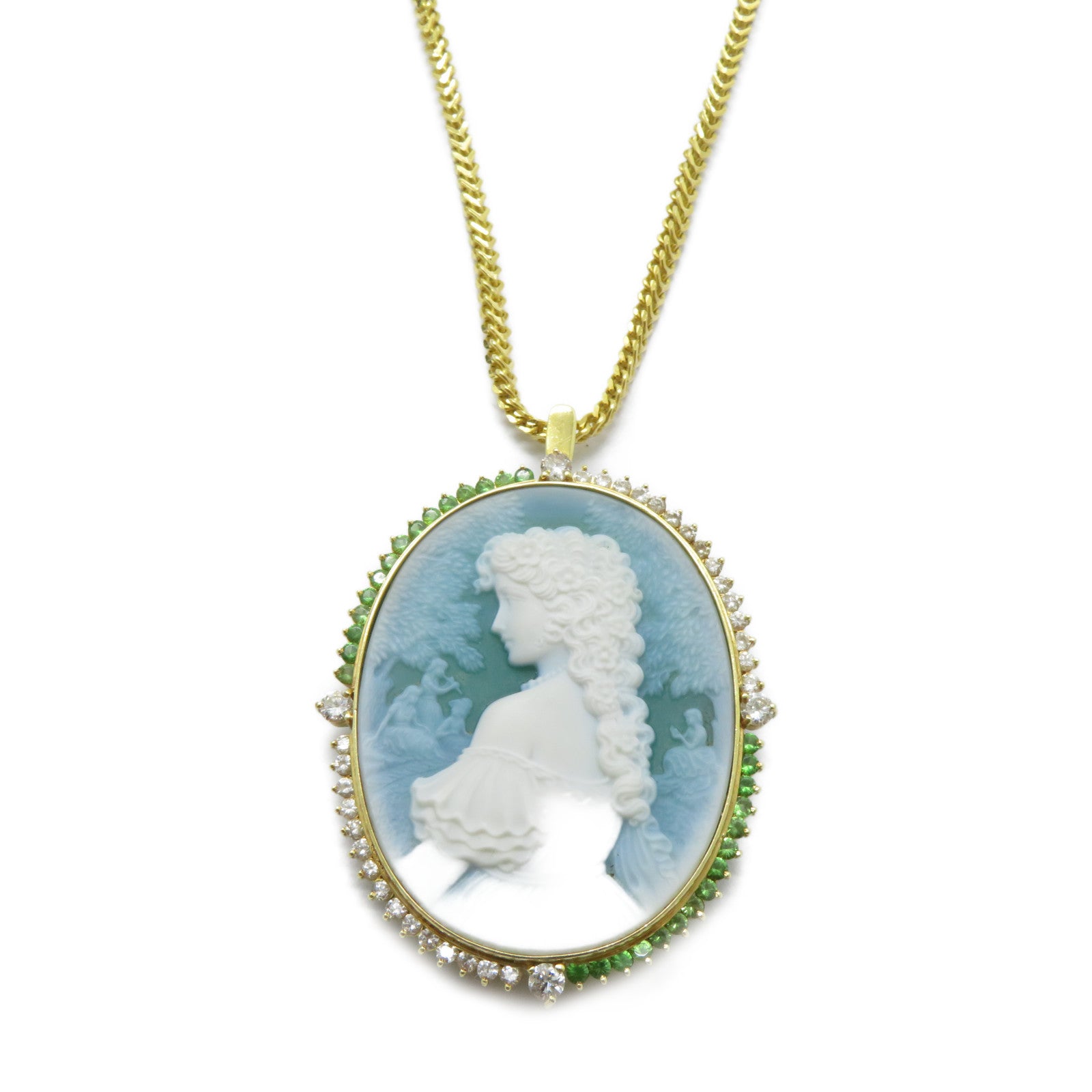 JEWELRY 【激減優惠】18K黃金Garnet Necklace 1.04ct石榴石/1.27ct鑚石項鏈