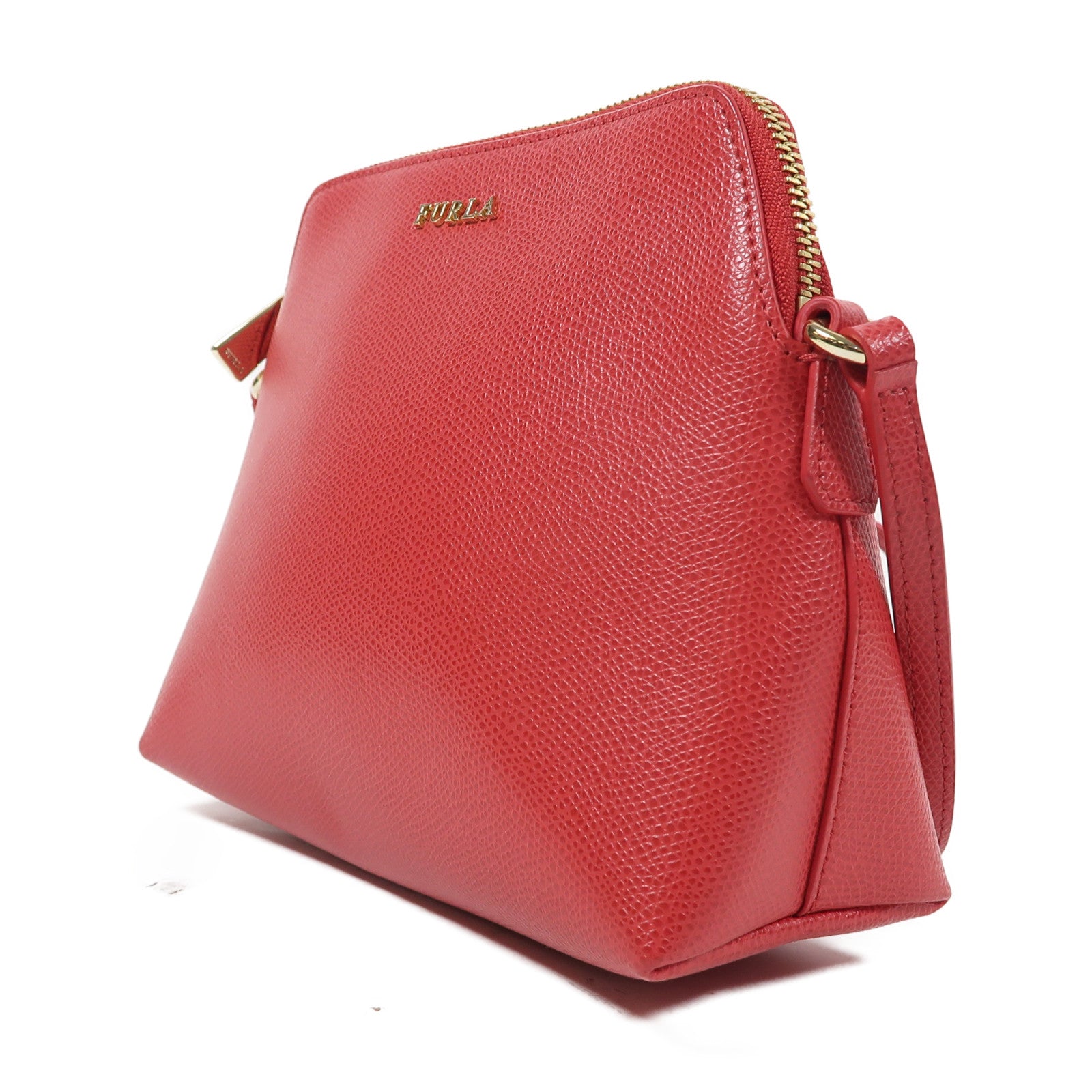Furla 牛皮皮革Shoulder Bag金扣肩背袋紅色
