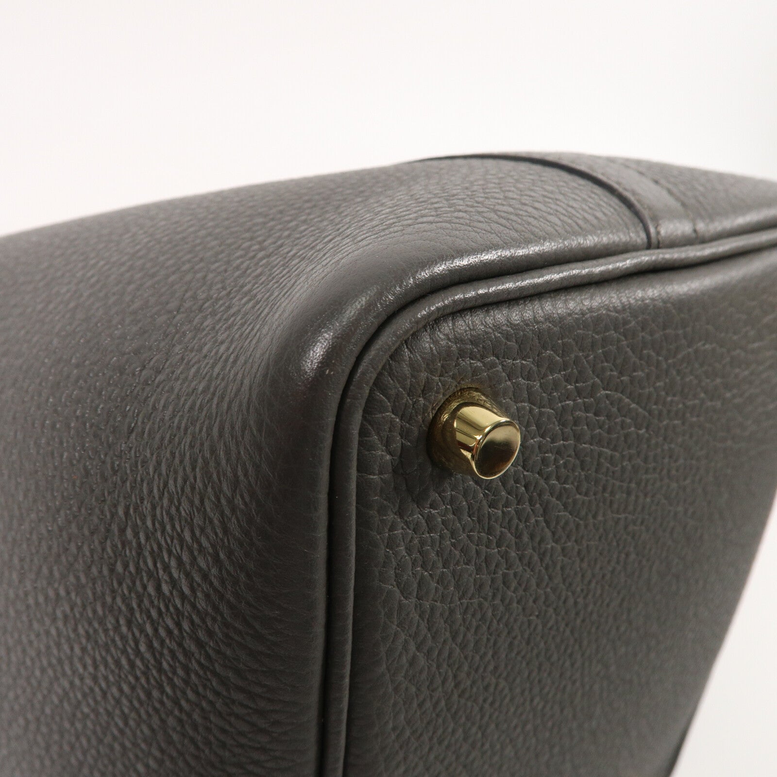 HERMES Clemence皮革Picotin PM手挽袋Gris Misty