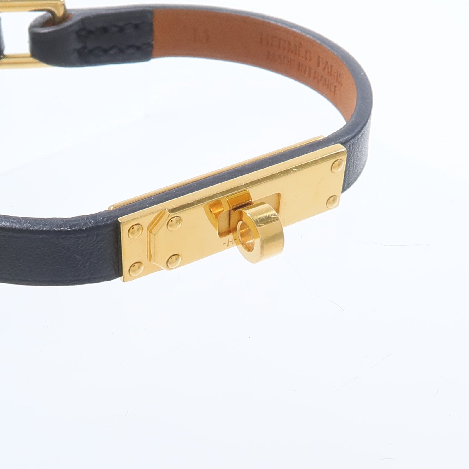HERMES Chamonix皮革Micro Kelly Bracelet手鏈Noir