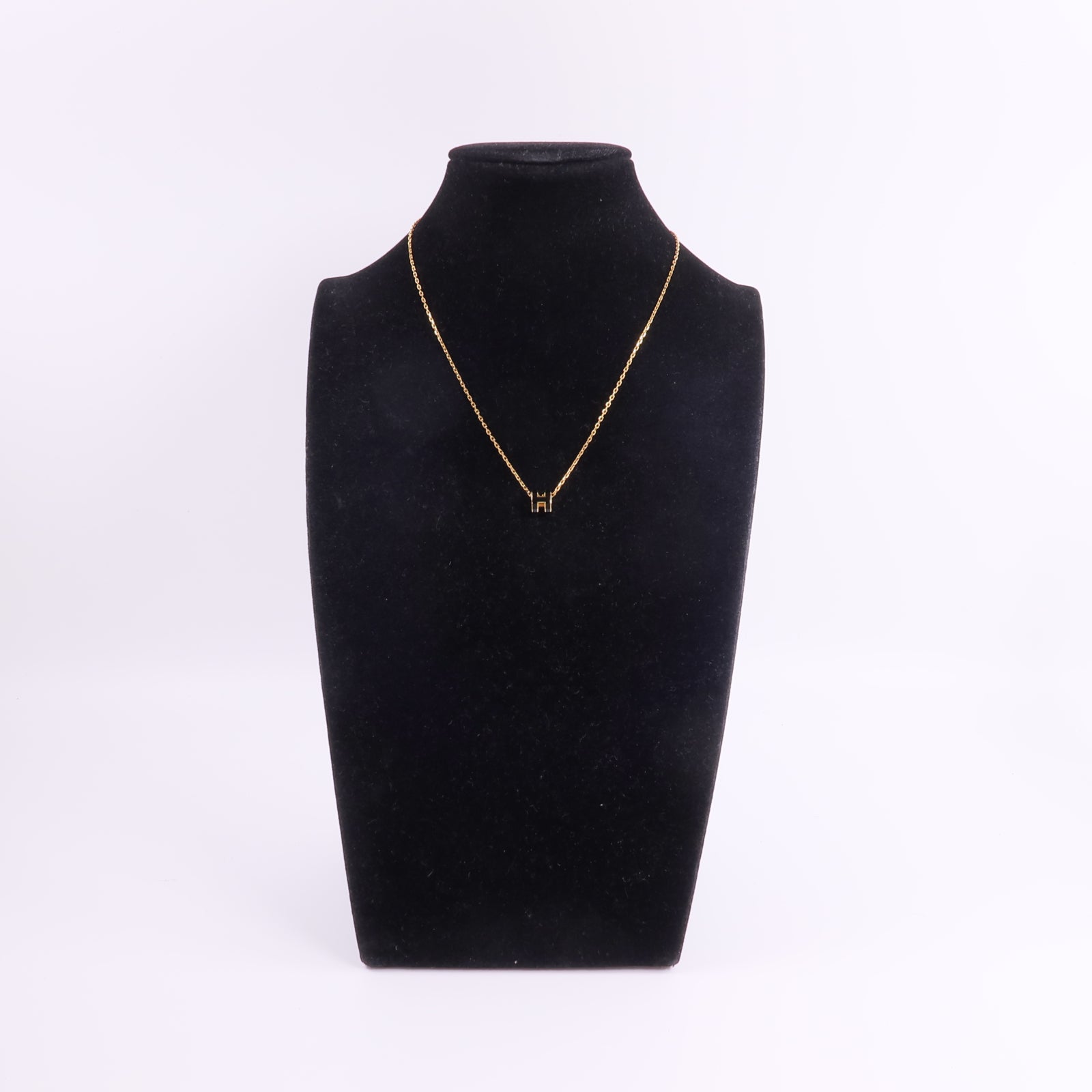 HERMES 金屬Mini Pop H Necklace項鍊Noir