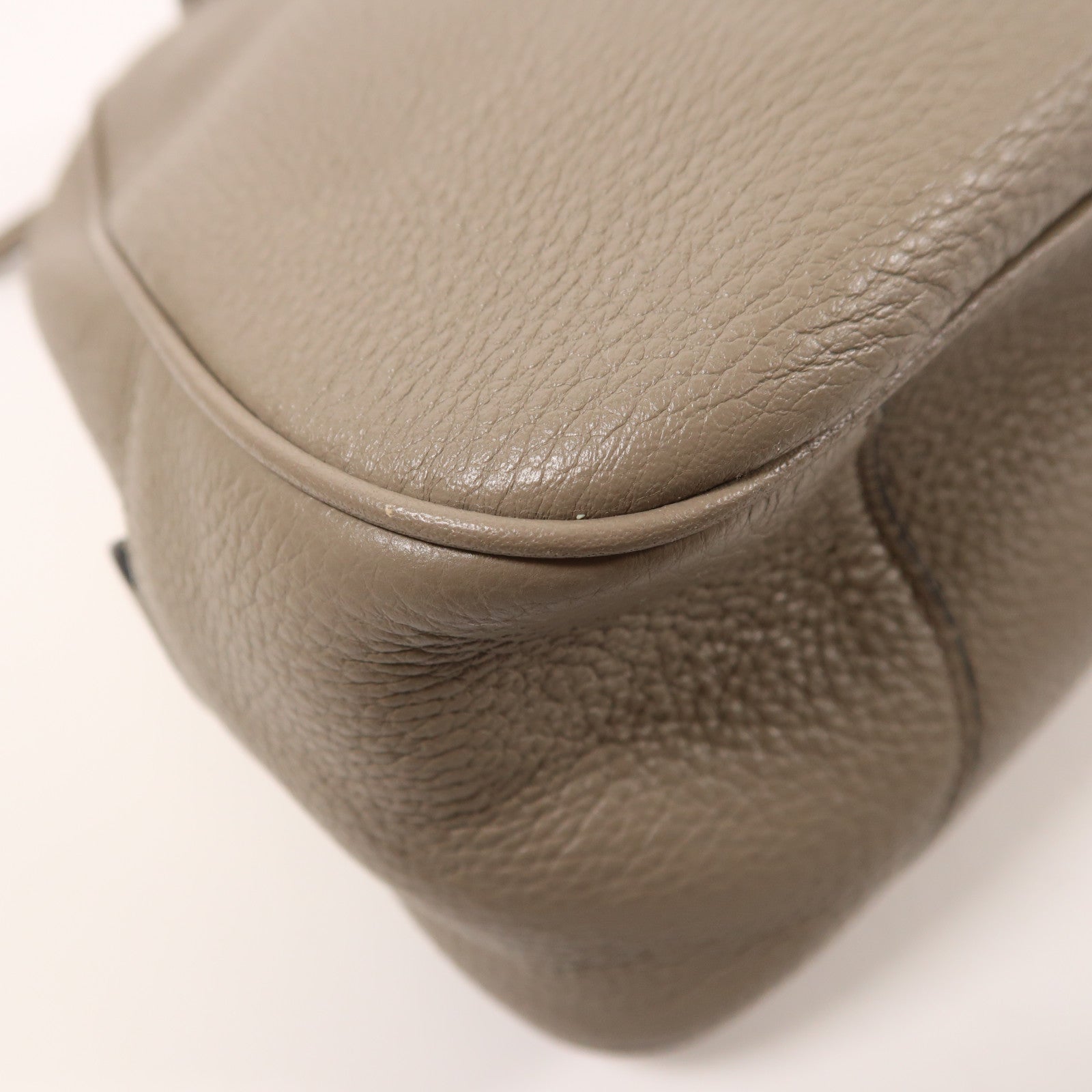 PRADA GHW Vit Daino Vitello Phenix 2 Way Bag Calfskin Leather Gray
