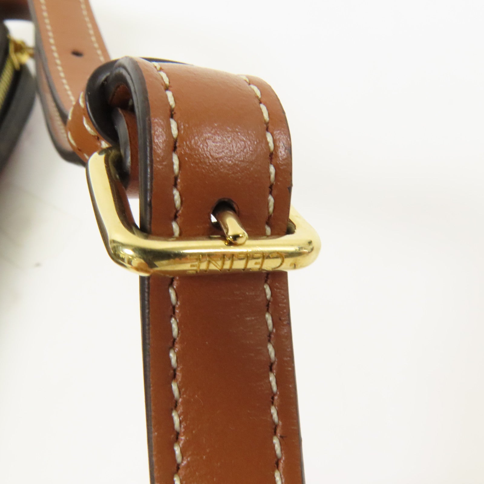 CELINE 【激減優惠】塗層帆布Shoulder Bag金扣肩背袋