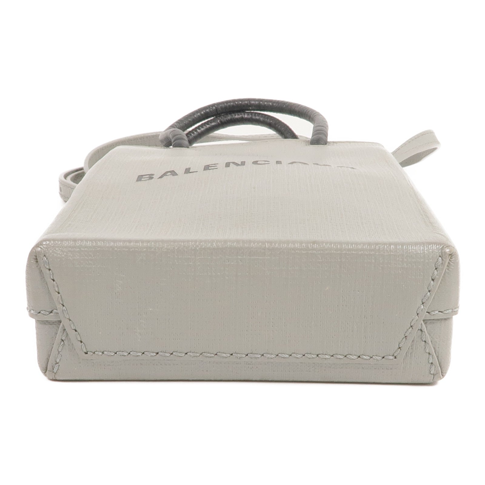 BALENCIAGA 牛皮皮革Mini Shopping Phone Holder銀扣手挽肩背兩用袋