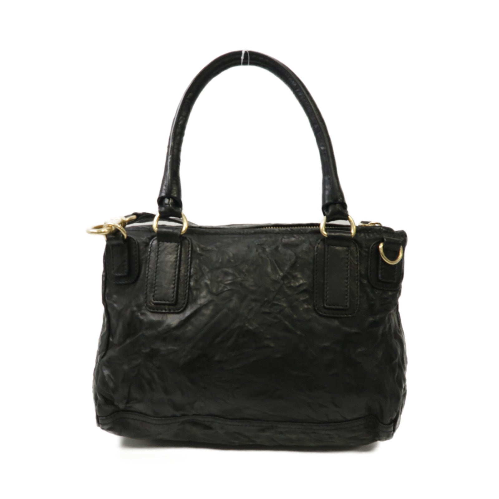 GIVENCHY 【清倉大減價】牛皮皮革Pandora Shoulder Bag金扣手挽肩背兩用袋黑色