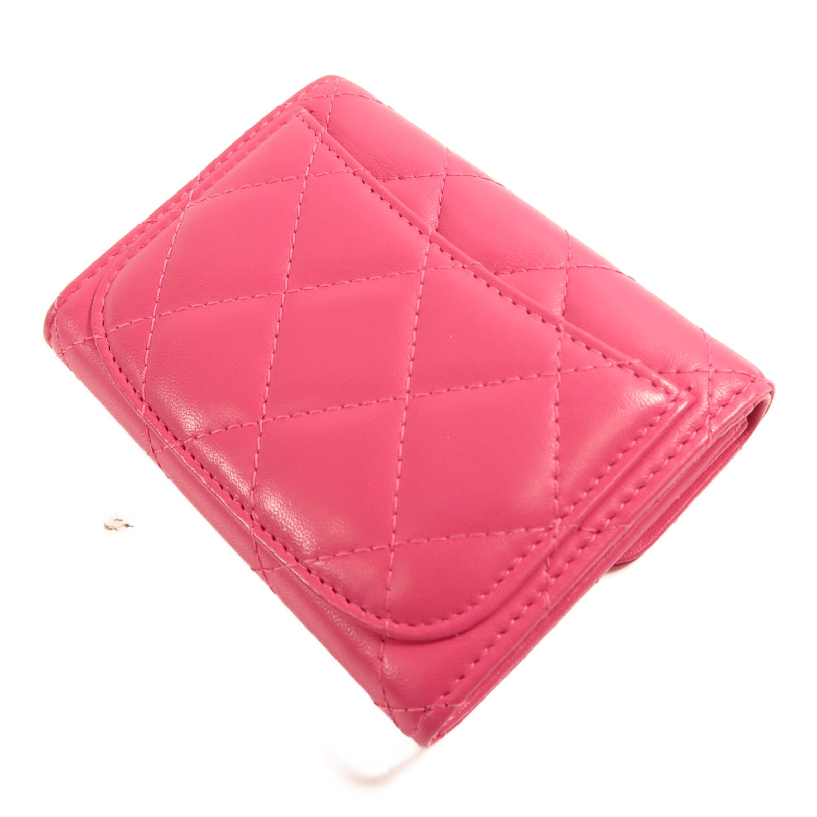 CHANEL 【激減優惠】羊皮皮革Card Case銀扣卡片套