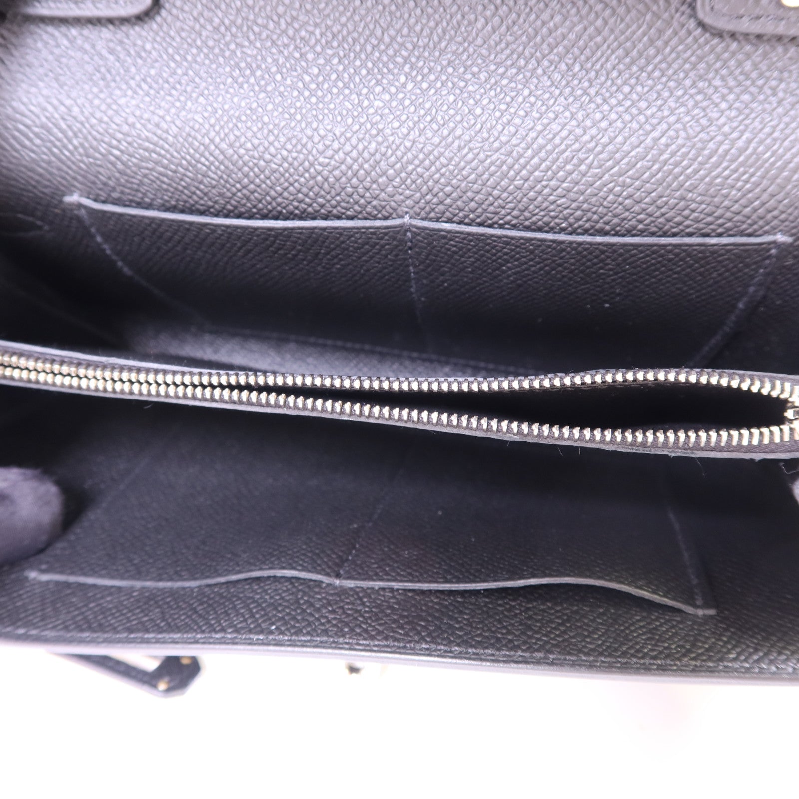 HERMES Epsom皮革Kelly To Go銀扣肩背袋Noir