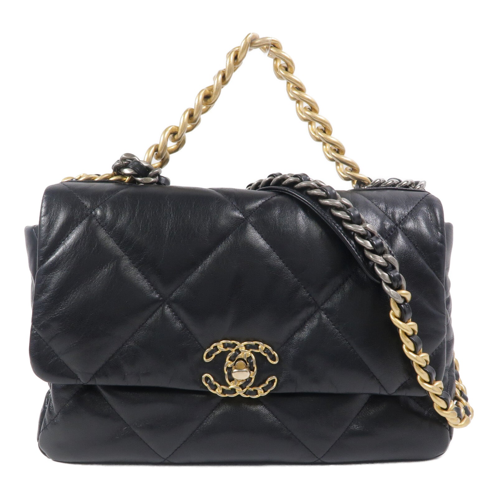 CHANEL 羊皮皮革Chanel 19 Large手挽肩背兩用袋