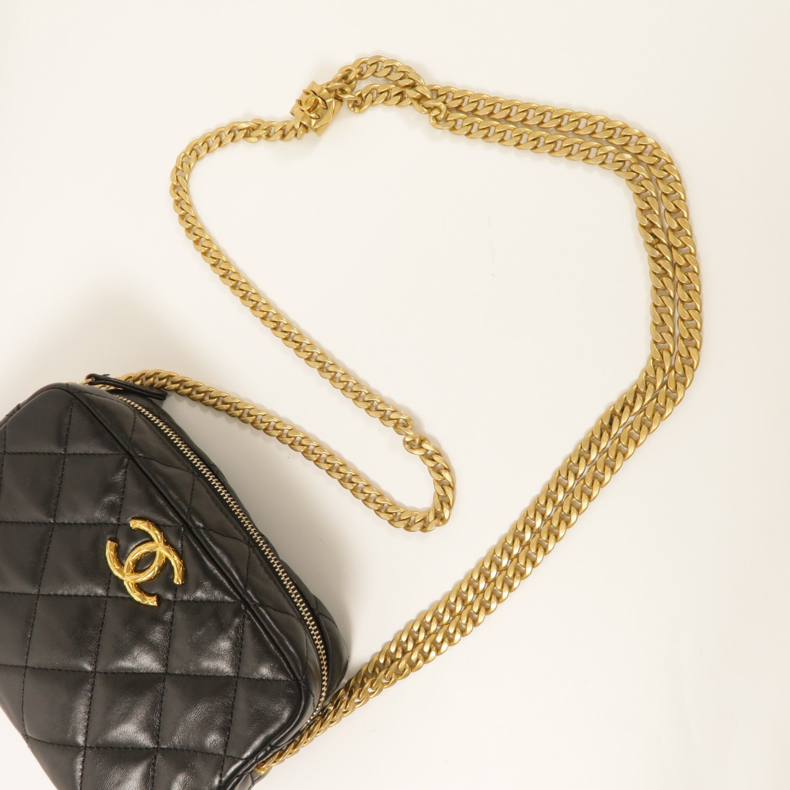 CHANEL 羊皮皮革Chain Shoulder Bag金扣鏈帶肩背袋