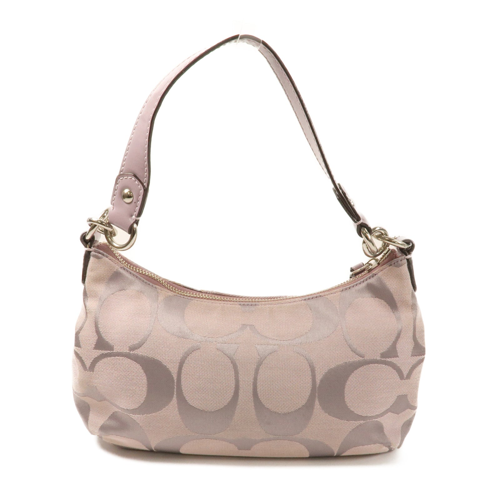 COACH 帆布Shoulder Bag銀扣手挽肩背兩用袋