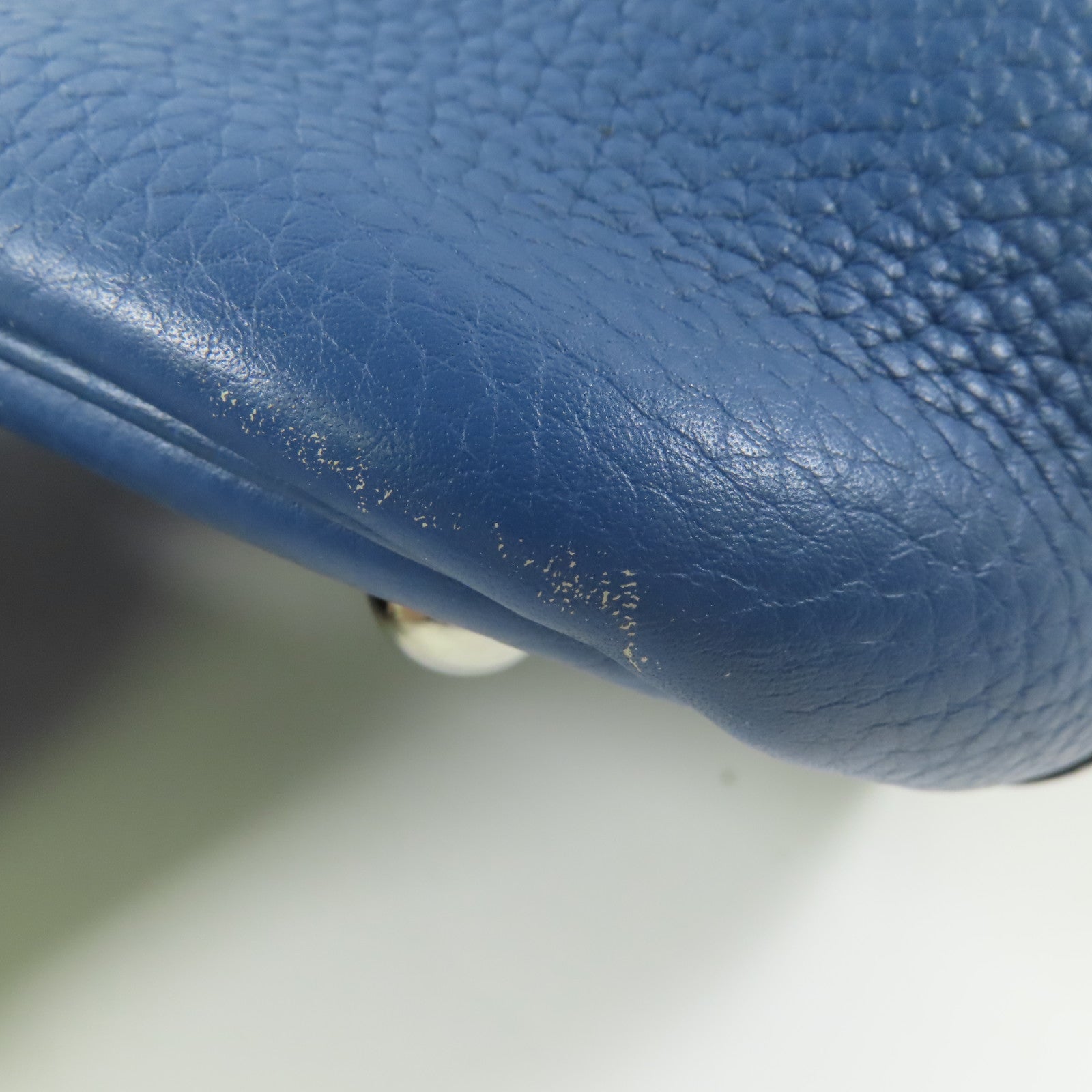 HERMES Clemence皮革Bolide 31銀扣手挽肩背兩用袋7E Bleu Brighton