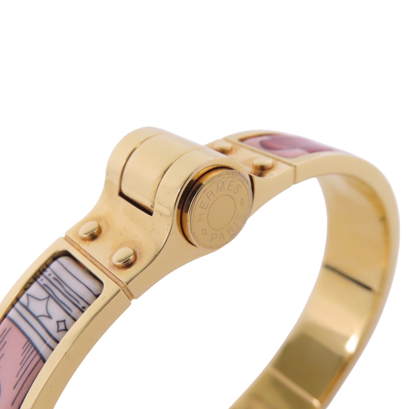 HERMES 金屬/琺瑯Hinged Bracelet金扣手鐲