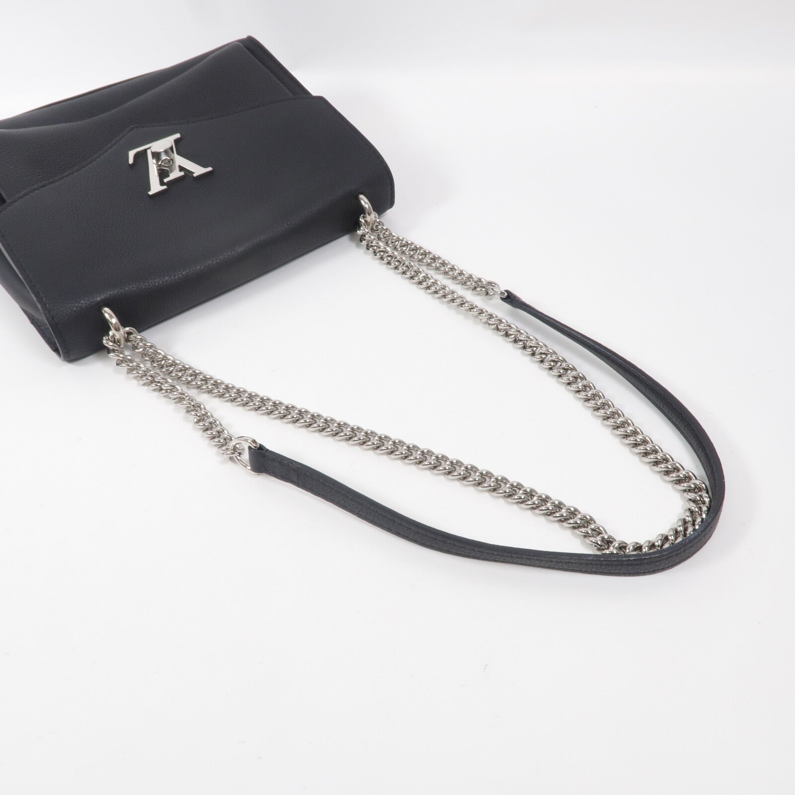 LOUIS VUITTON 牛皮皮革Mylockme銀扣鏈帶肩背袋