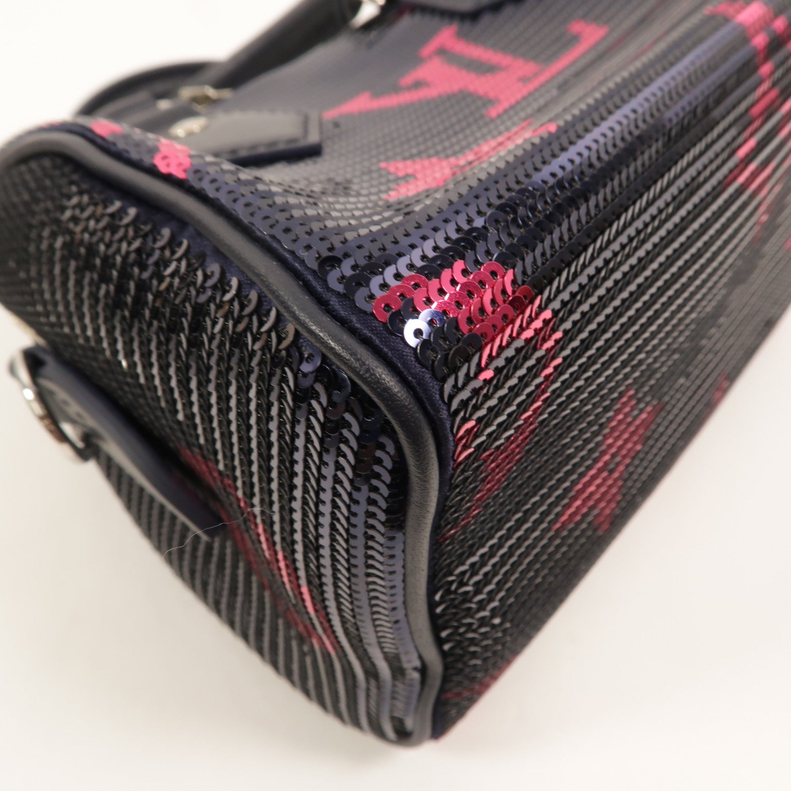 LOUIS VUITTON Satin/Sequins Speedy Bandouliere 18手挽肩背兩用袋
