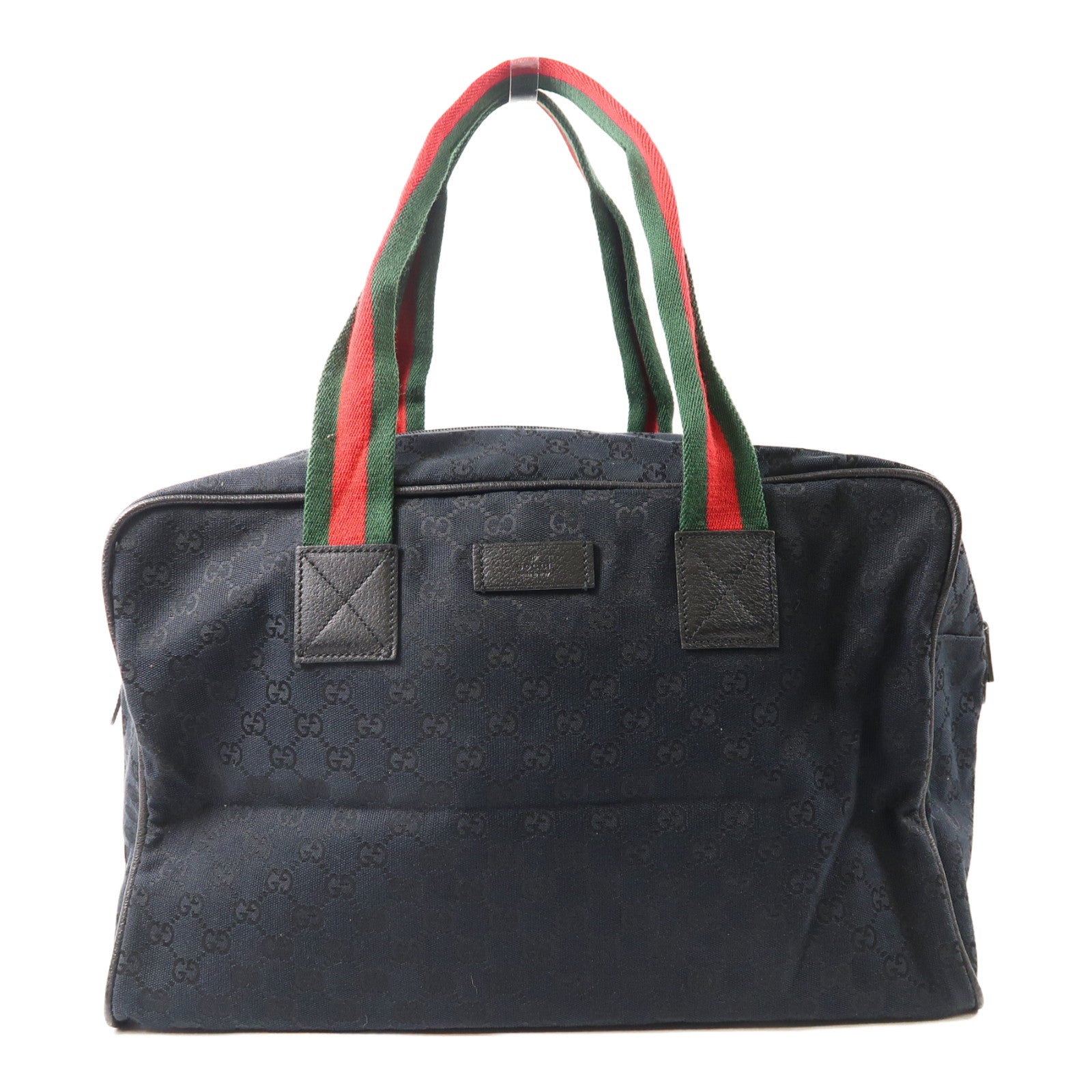 GUCCI 帆布Hand Bag銀扣肩背袋黑色