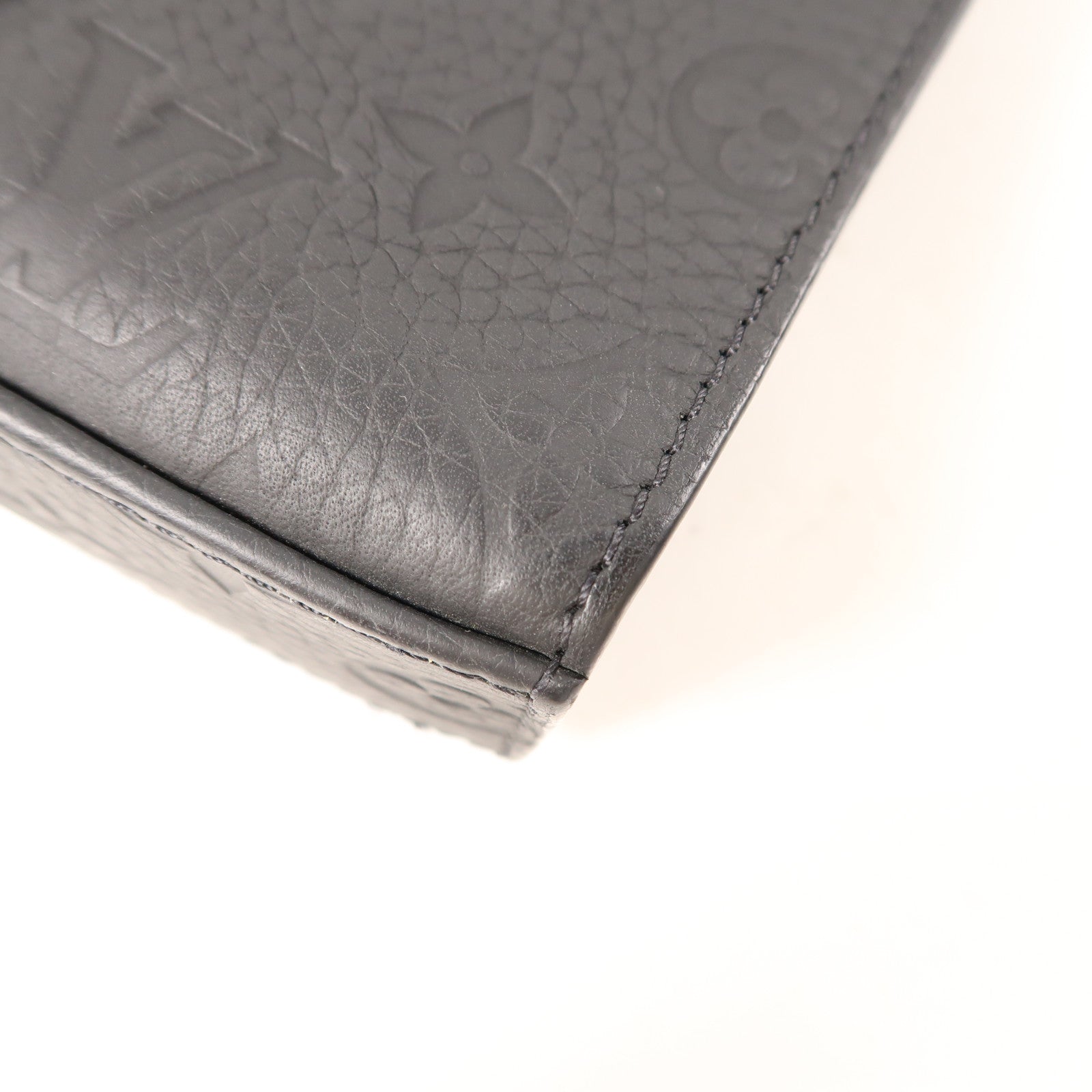 LOUIS VUITTON Taurillon皮革Sac Plat Cross手挽肩背兩用袋黑色