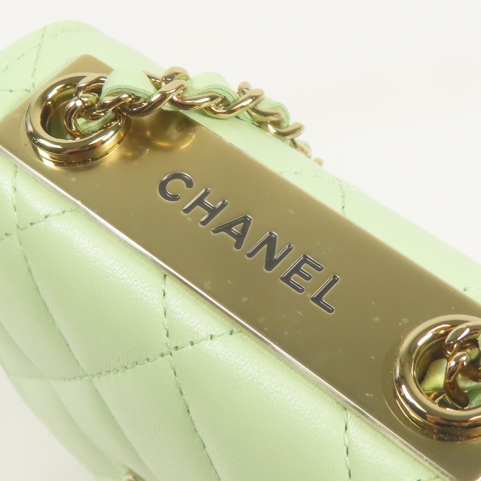 CHANEL 羊皮皮革Shoulder Bag金扣鏈帶肩背袋