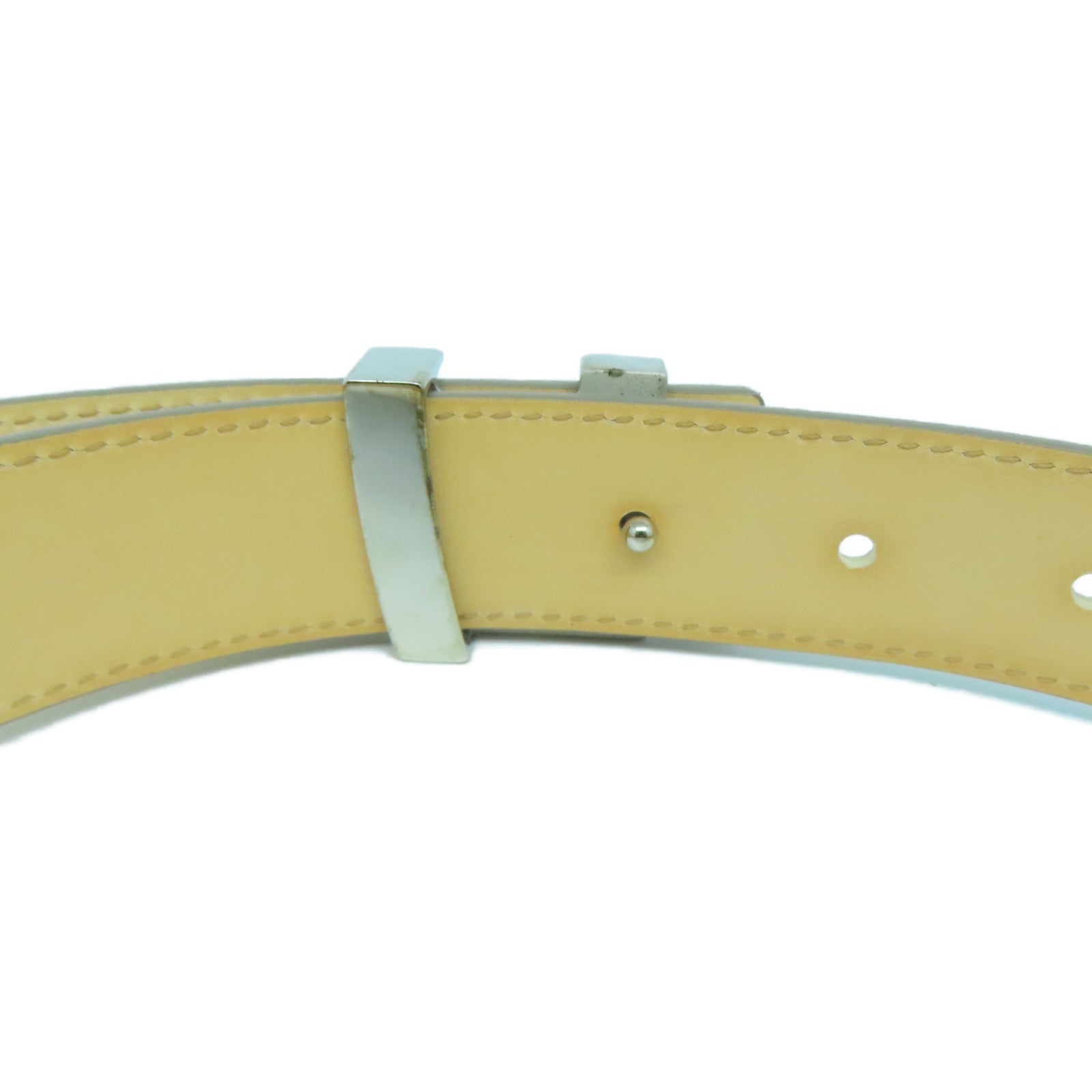 LOUIS VUITTON 【激減優惠】Epi Initial Belt銀扣皮帶白色