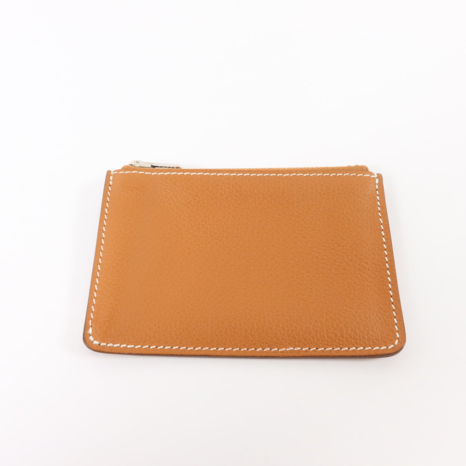 HERMES Evercolor皮革Roulis Slim銀扣錢包Gold