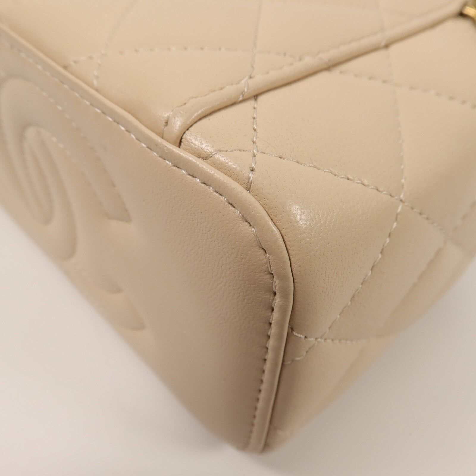 CHANEL 羊皮皮革Vanity Case鏈帶手挽肩背兩用袋
