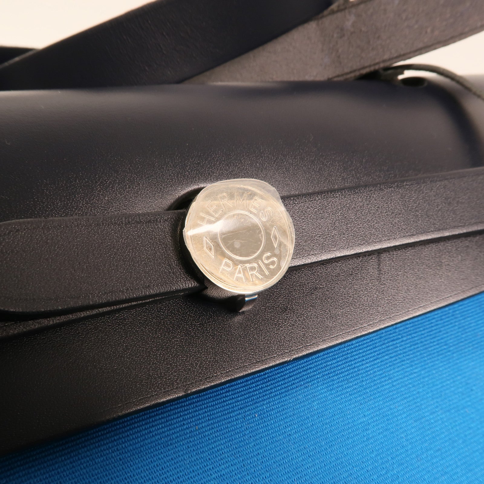 HERMES 帆布Herbag PM銀扣手挽肩背兩用袋