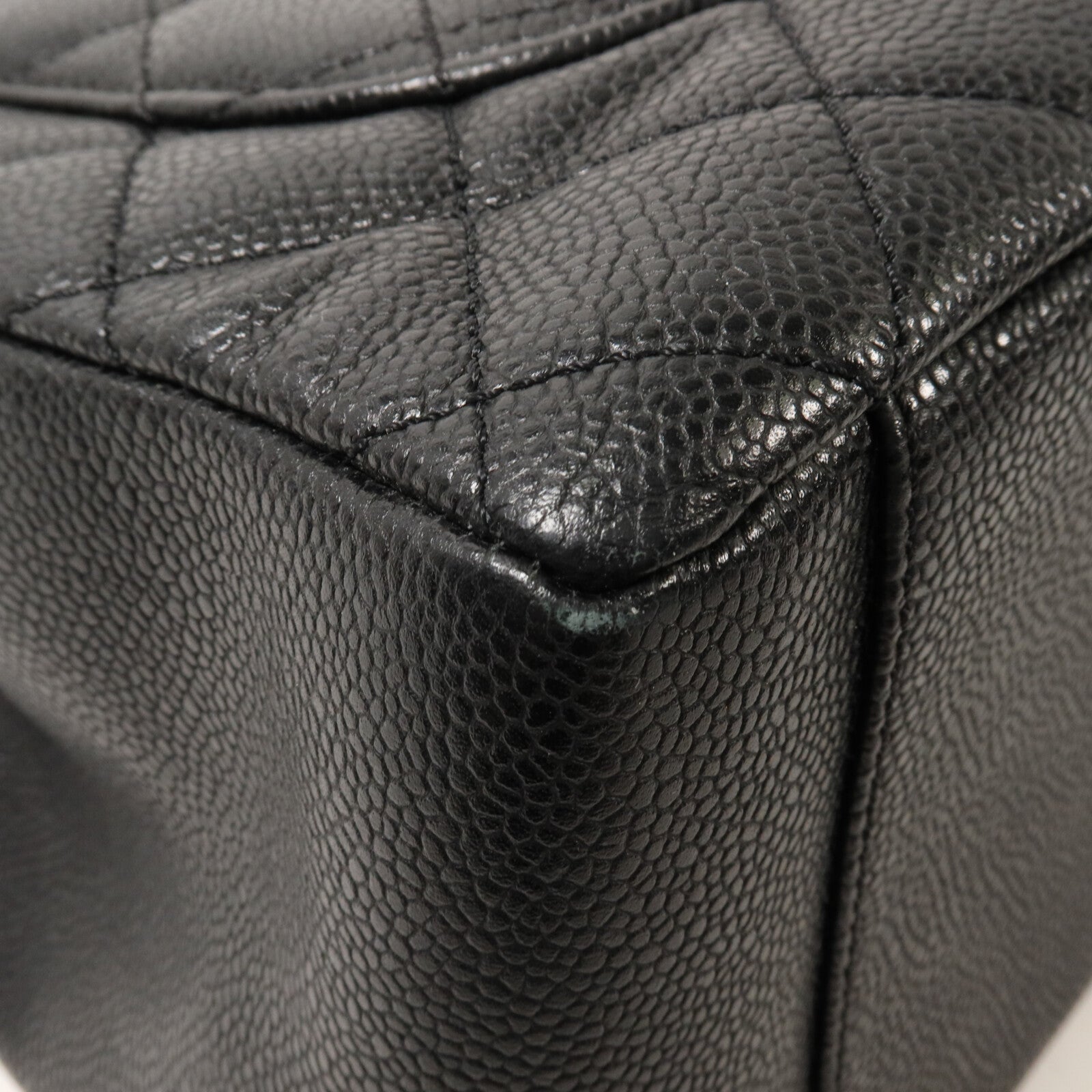 CHANEL 牛皮皮革GST Grand Shopping Tote Bag鏈帶肩背袋