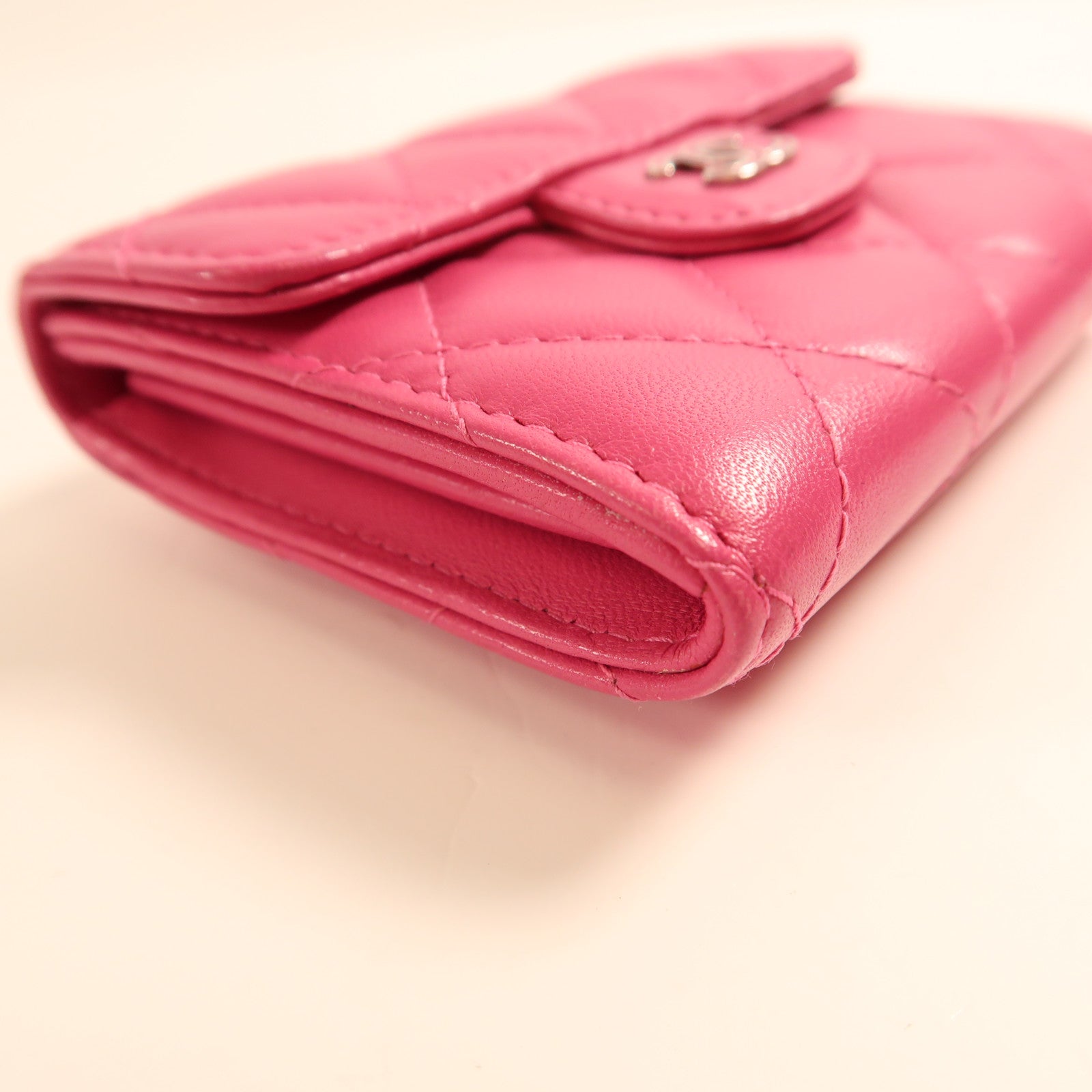 CHANEL 【激減優惠】羊皮皮革Card Case銀扣卡片套
