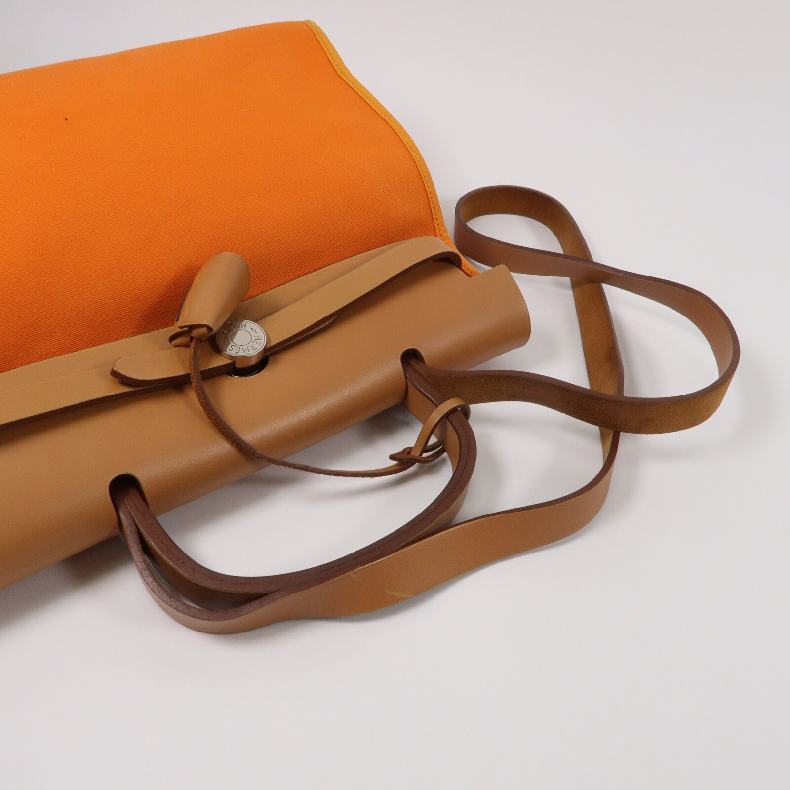 HERMES 帆布Herbag PM手挽肩背兩用袋Feu