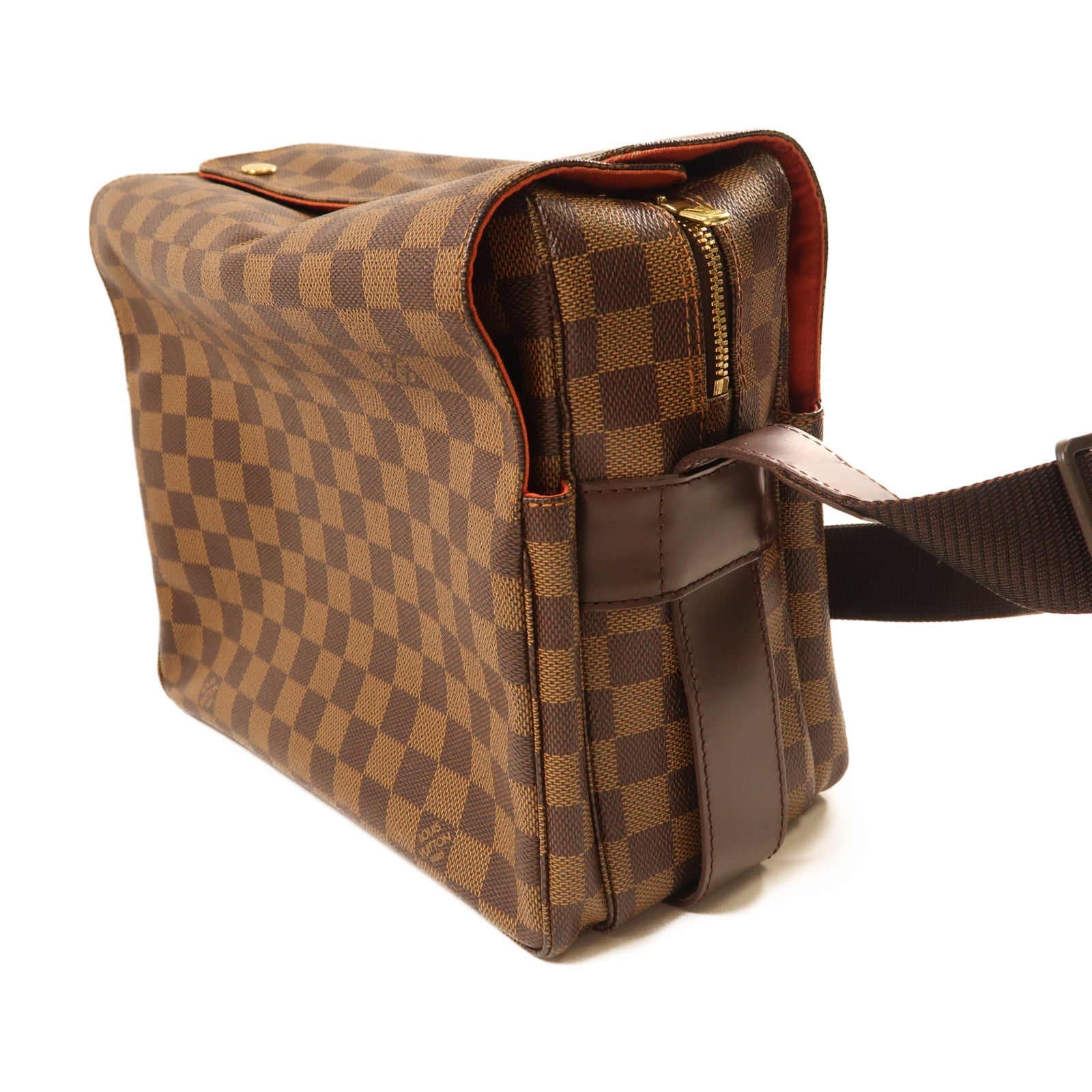 LOUIS VUITTON Damier Naviglio金扣肩背袋啡色