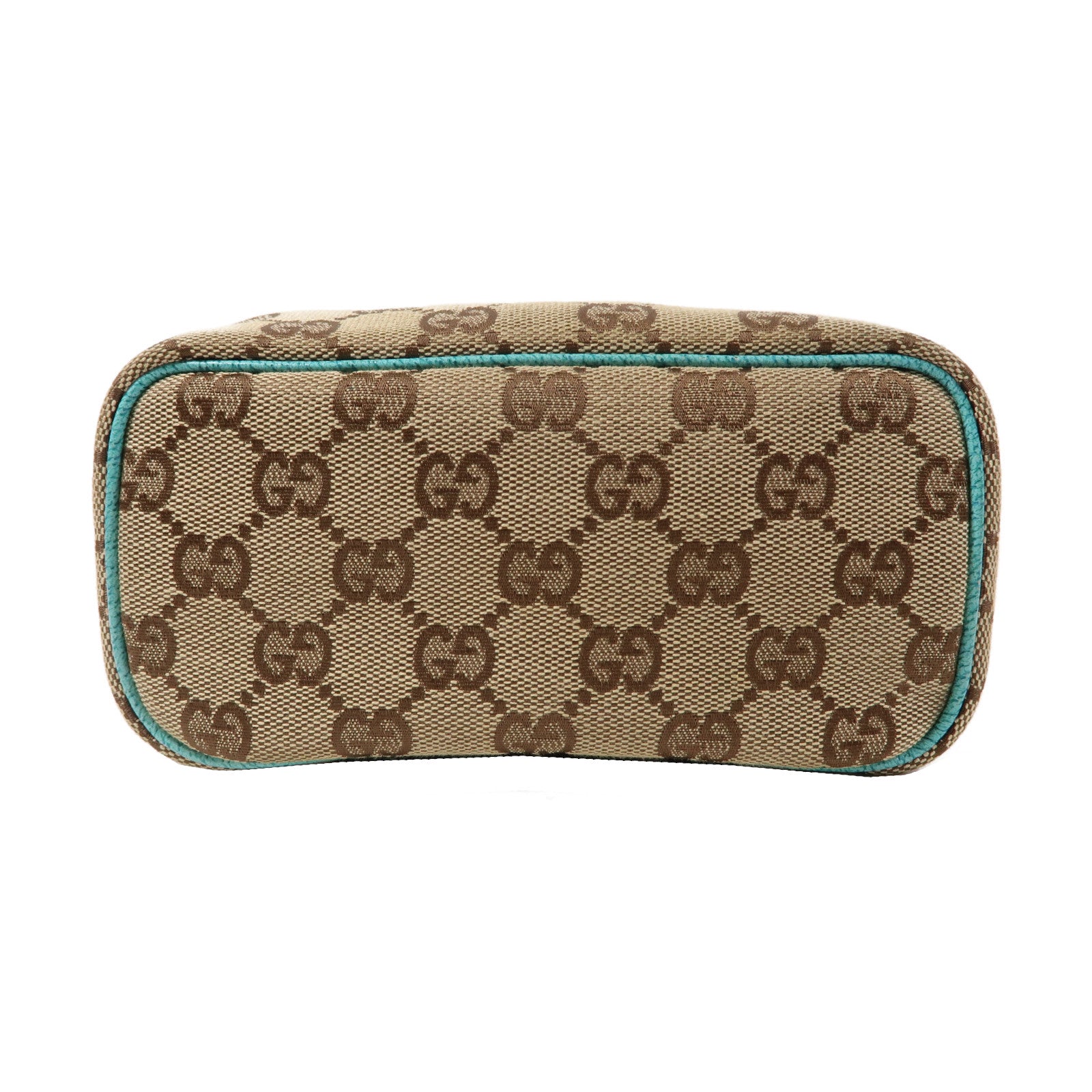 GUCCI 【激減優惠】帆布Small Vanity Bag銀扣手挽袋啡色
